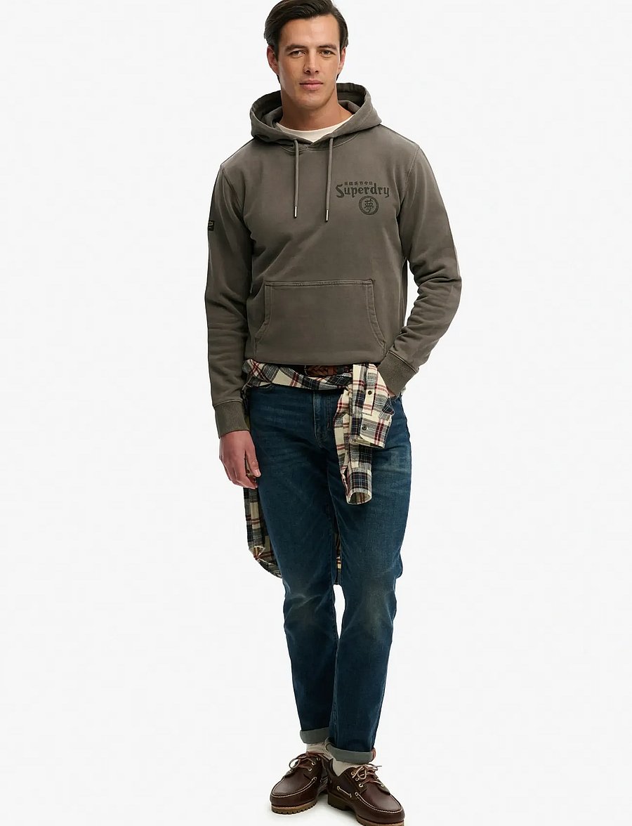 Superdry - TOKYO NARRATIVE LOOSE HOOD - hoodies - dark pebble grey - 4