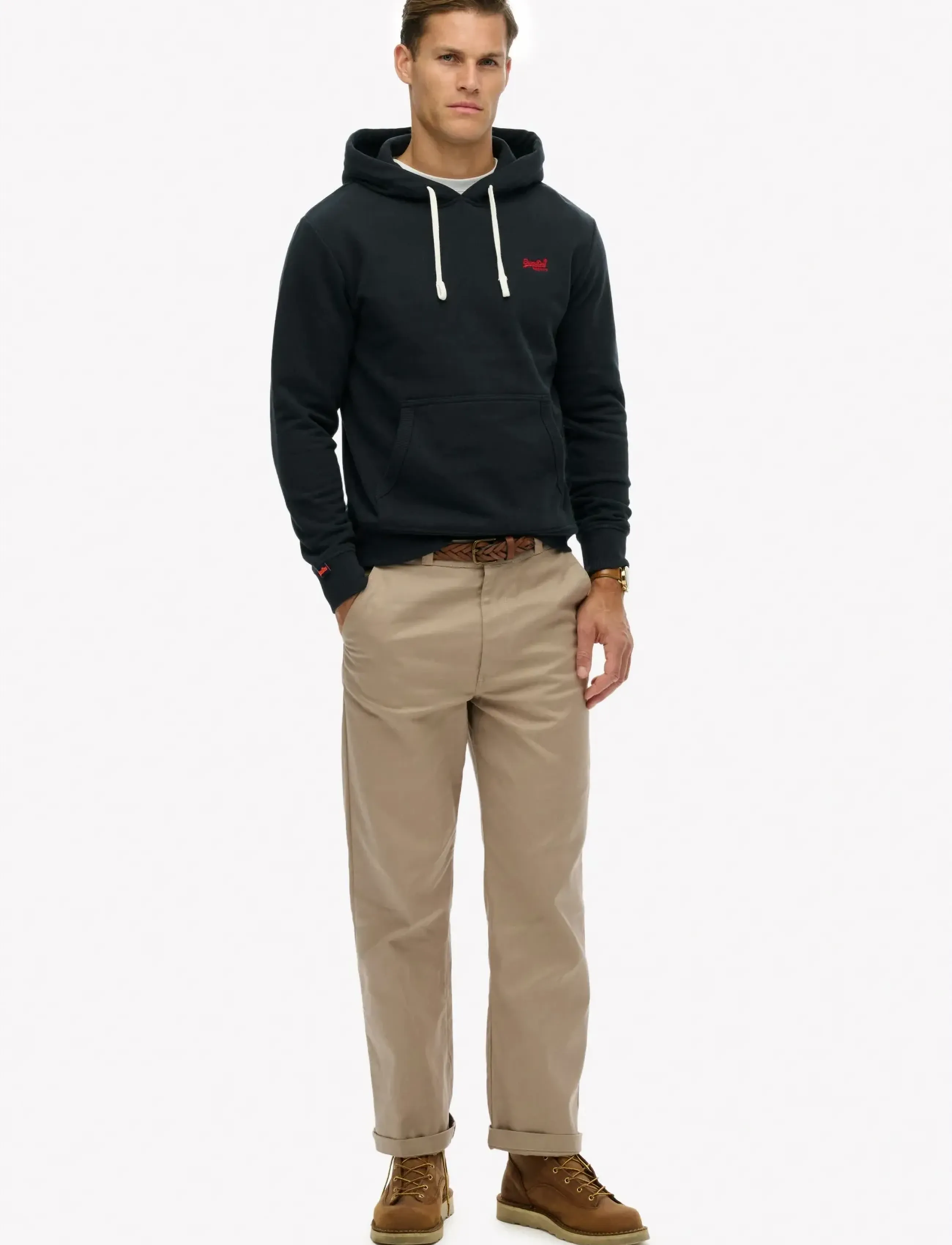 Superdry - ESSENTIAL LOGO CLASSIC HOOD - sportiska stila džemperi - eclipse navy/red - 5