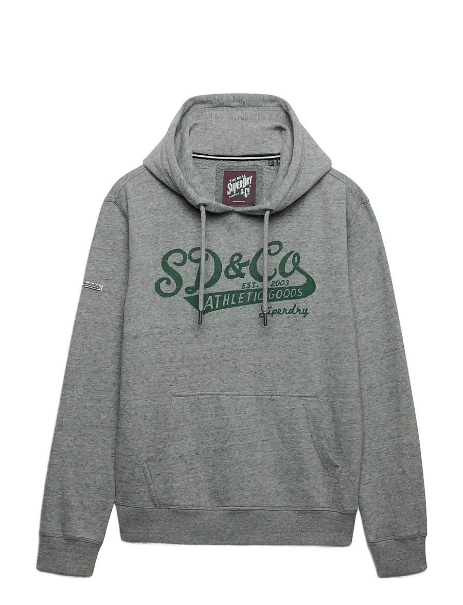 Superdry - VINTAGE SCRIPT HOOD - hoodies - athletic grey marl - 1