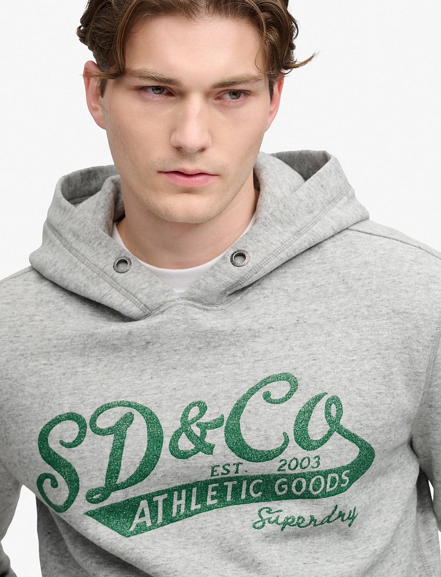 Superdry - VINTAGE SCRIPT HOOD - hoodies - athletic grey marl - 4