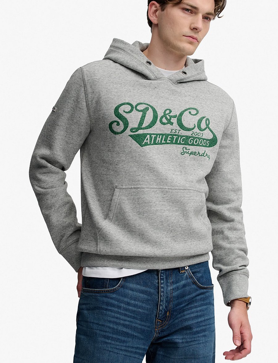 Superdry - VINTAGE SCRIPT HOOD - hoodies - athletic grey marl - 5