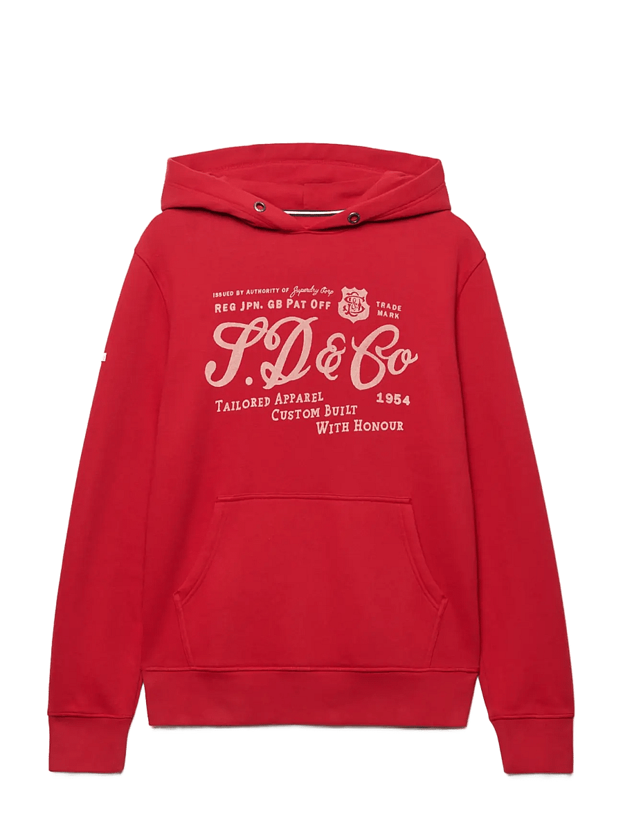 Superdry - VINTAGE SCRIPT HOOD - hoodies - expedition red - 1