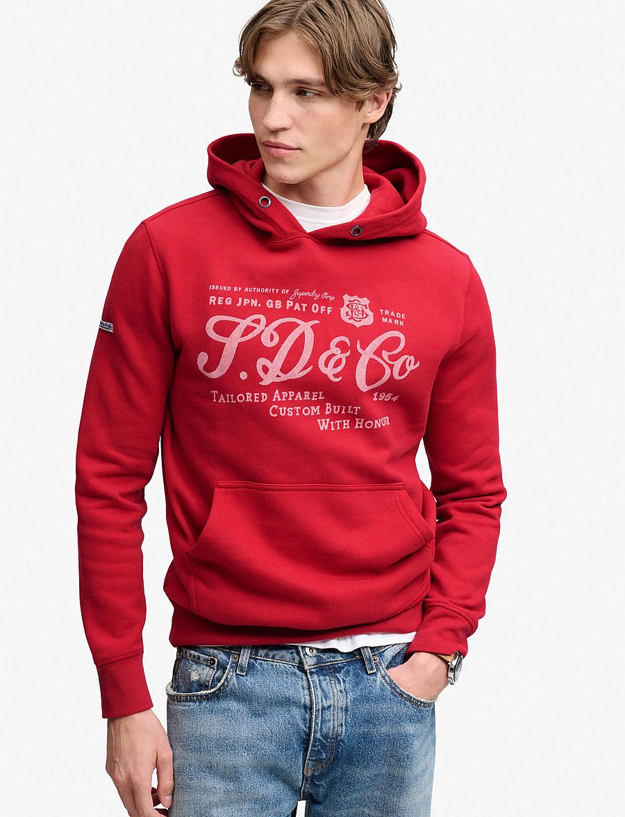Superdry - VINTAGE SCRIPT HOOD - hoodies - expedition red - 0
