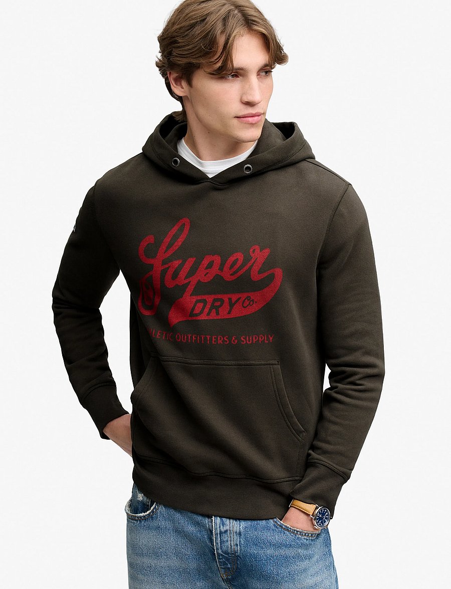 Superdry - VINTAGE SCRIPT HOOD - kapuutsiga pusad - vintage black - 0