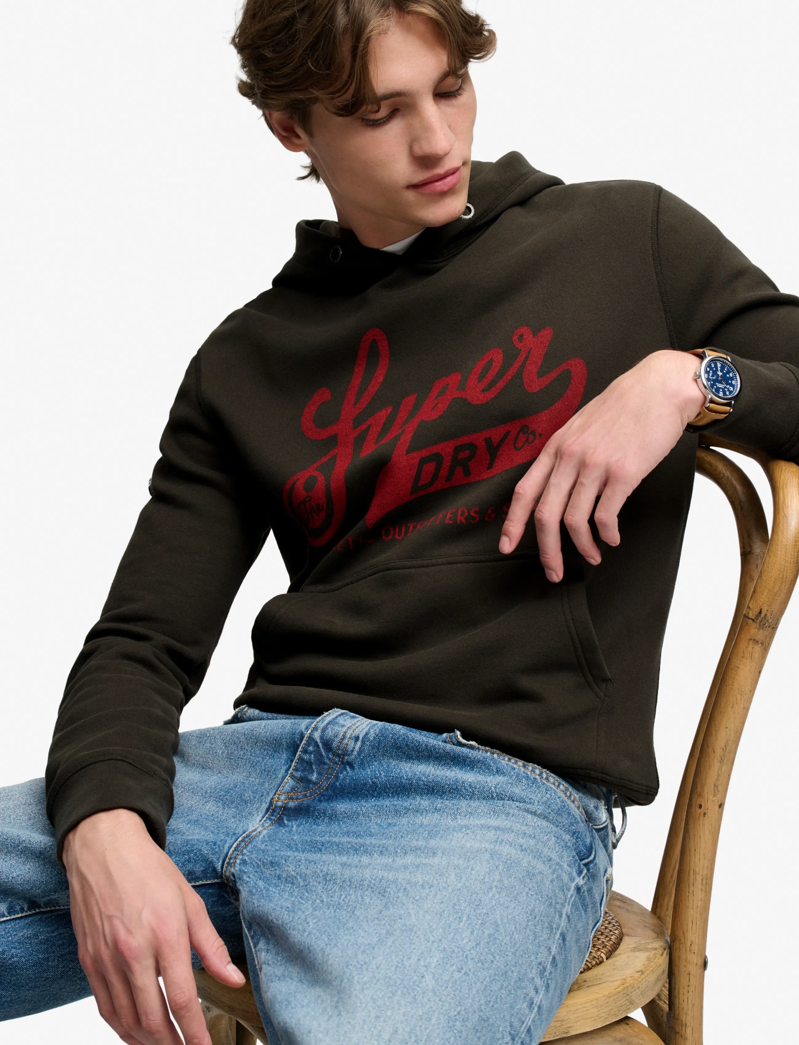 Superdry - VINTAGE SCRIPT HOOD - kapuutsiga pusad - vintage black - 5
