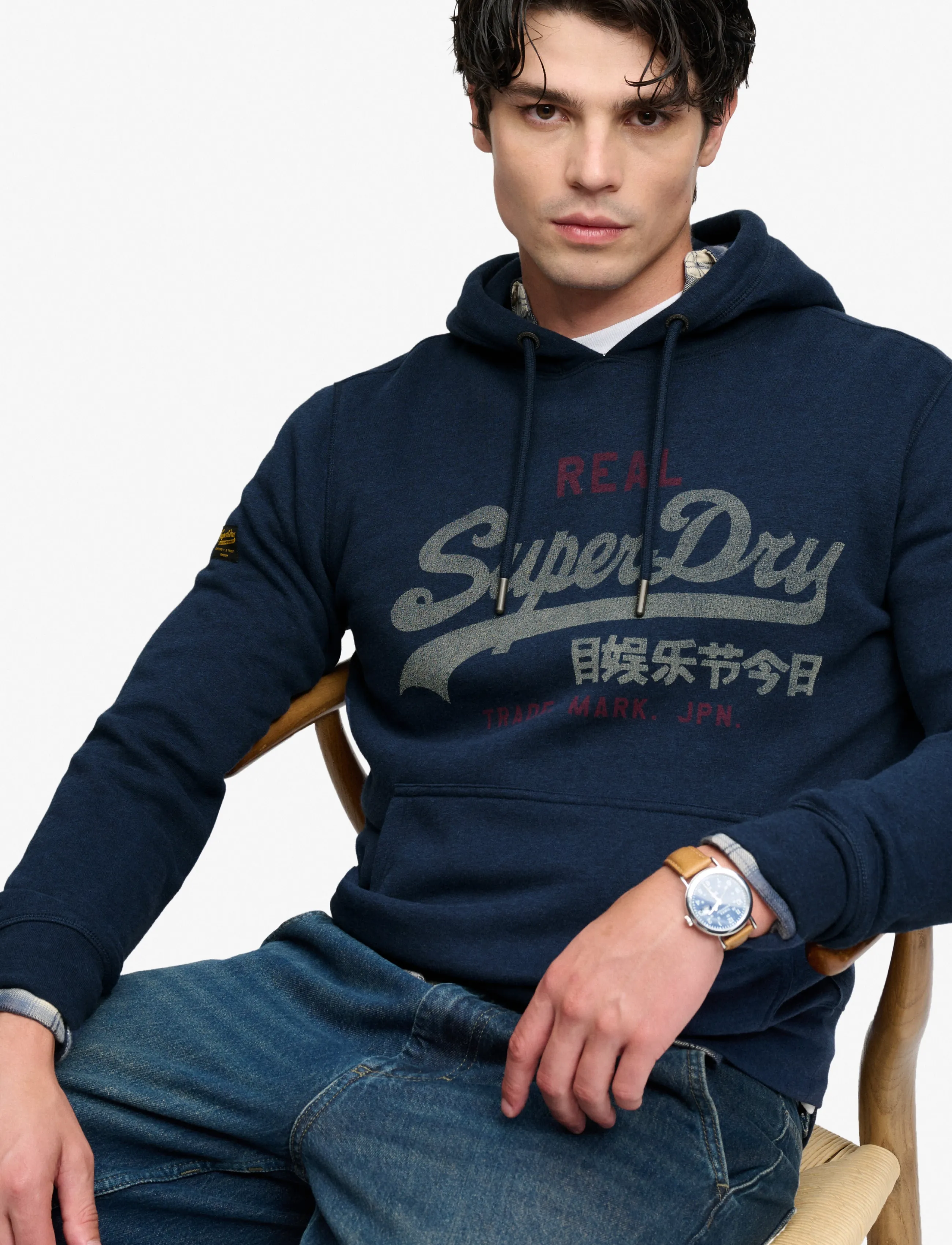 Superdry - VL HERITAGE RELAXED HOOD - hoodies - deep sea blue marl - 4