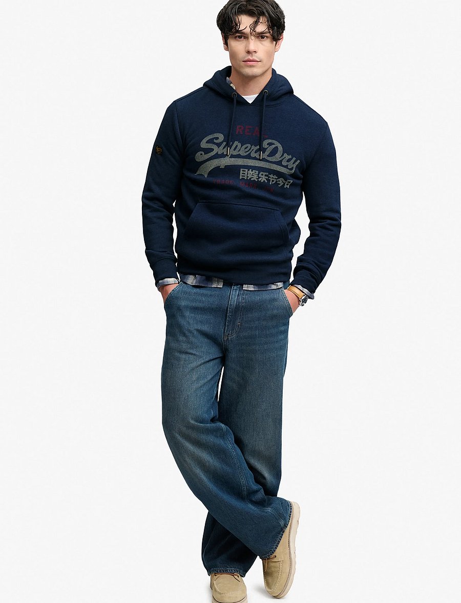 Superdry - VL HERITAGE RELAXED HOOD - hoodies - deep sea blue marl - 5