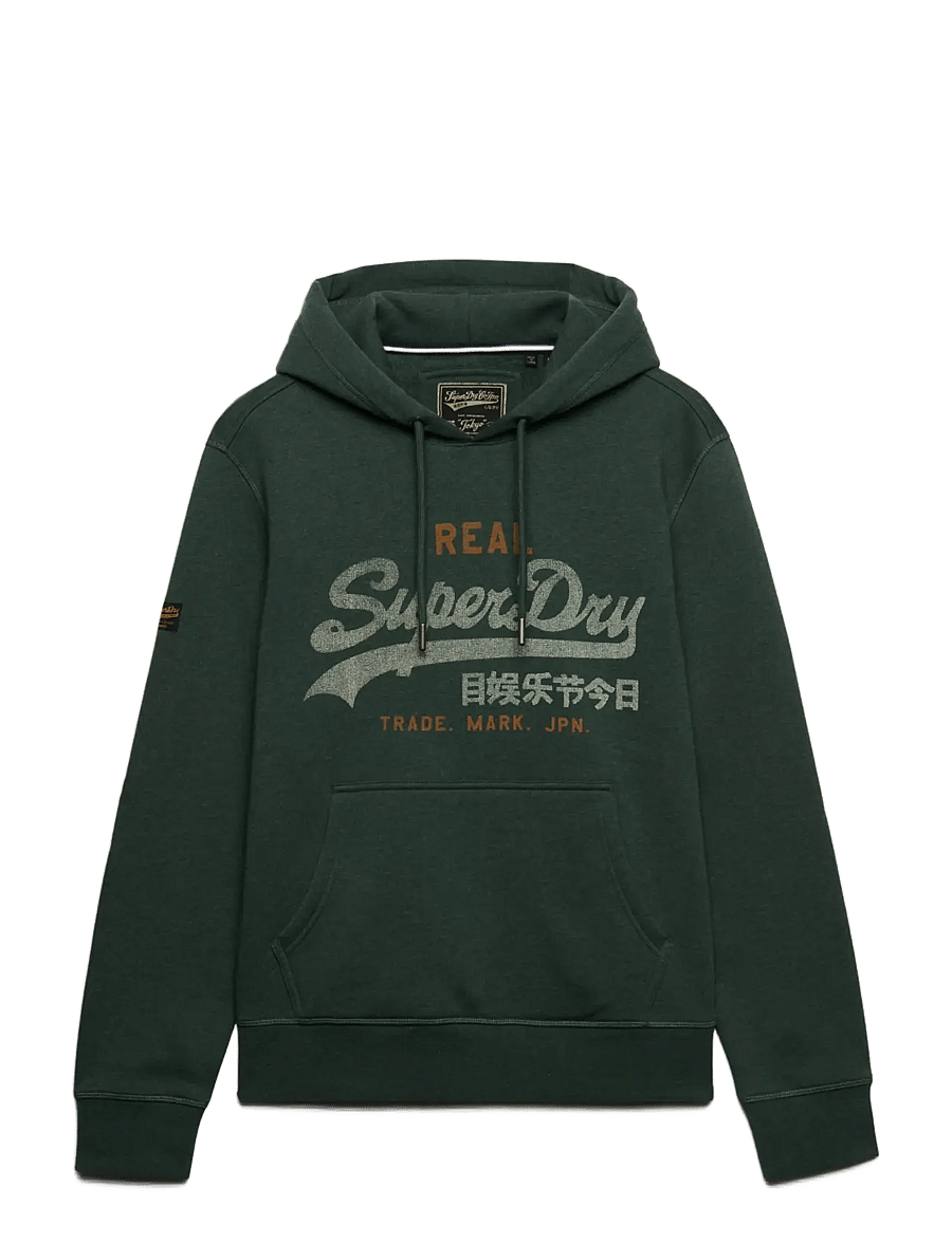 Superdry - VL HERITAGE RELAXED HOOD - hoodies - denver green marl - 1