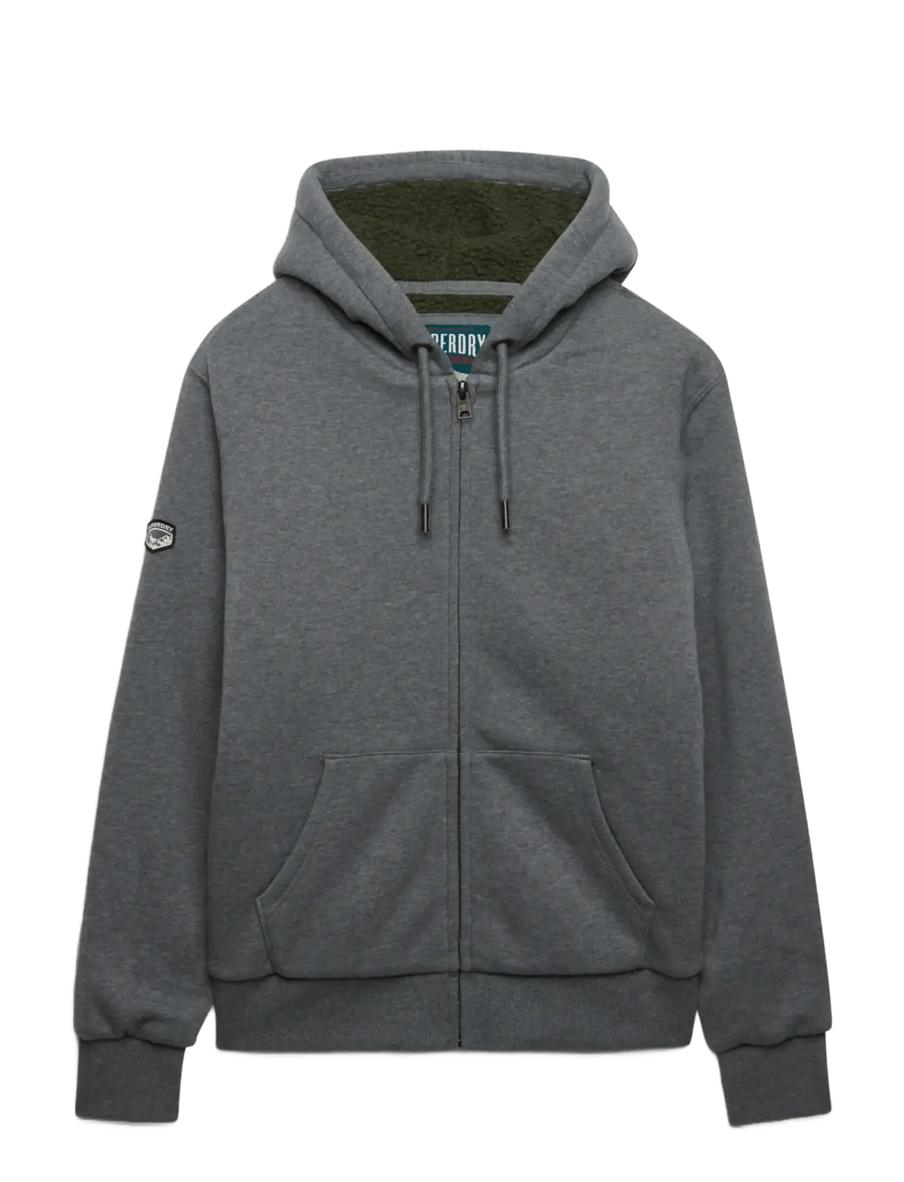 Superdry - BORG LINED ZIPHOOD - kapuutsiga pusad - antique grey marl - 1