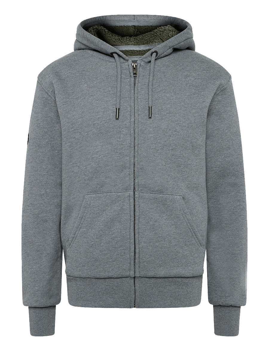 Superdry - BORG LINED ZIPHOOD - hoodies - antique grey marl - 1