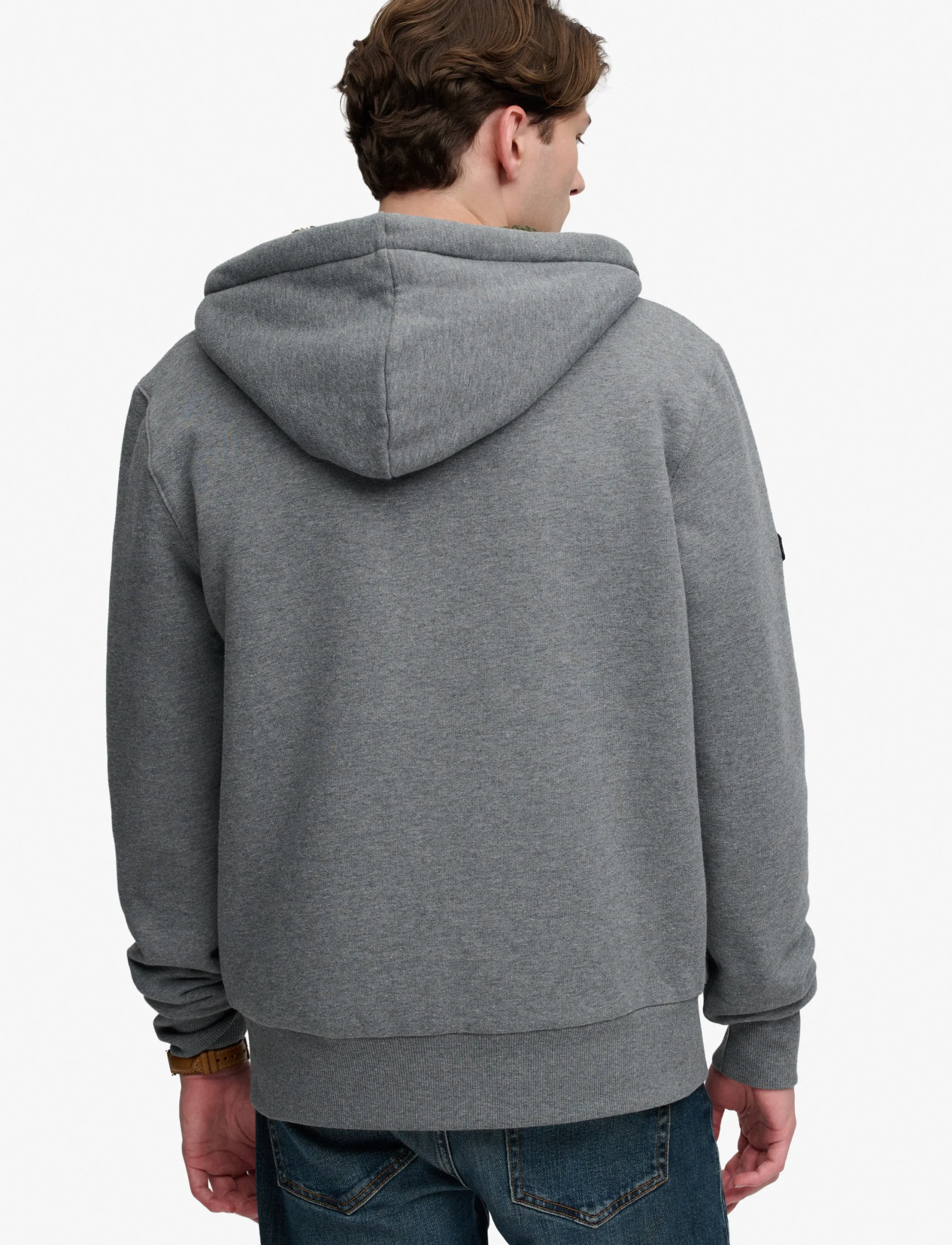 Superdry - BORG LINED ZIPHOOD - kapuutsiga pusad - antique grey marl - 2