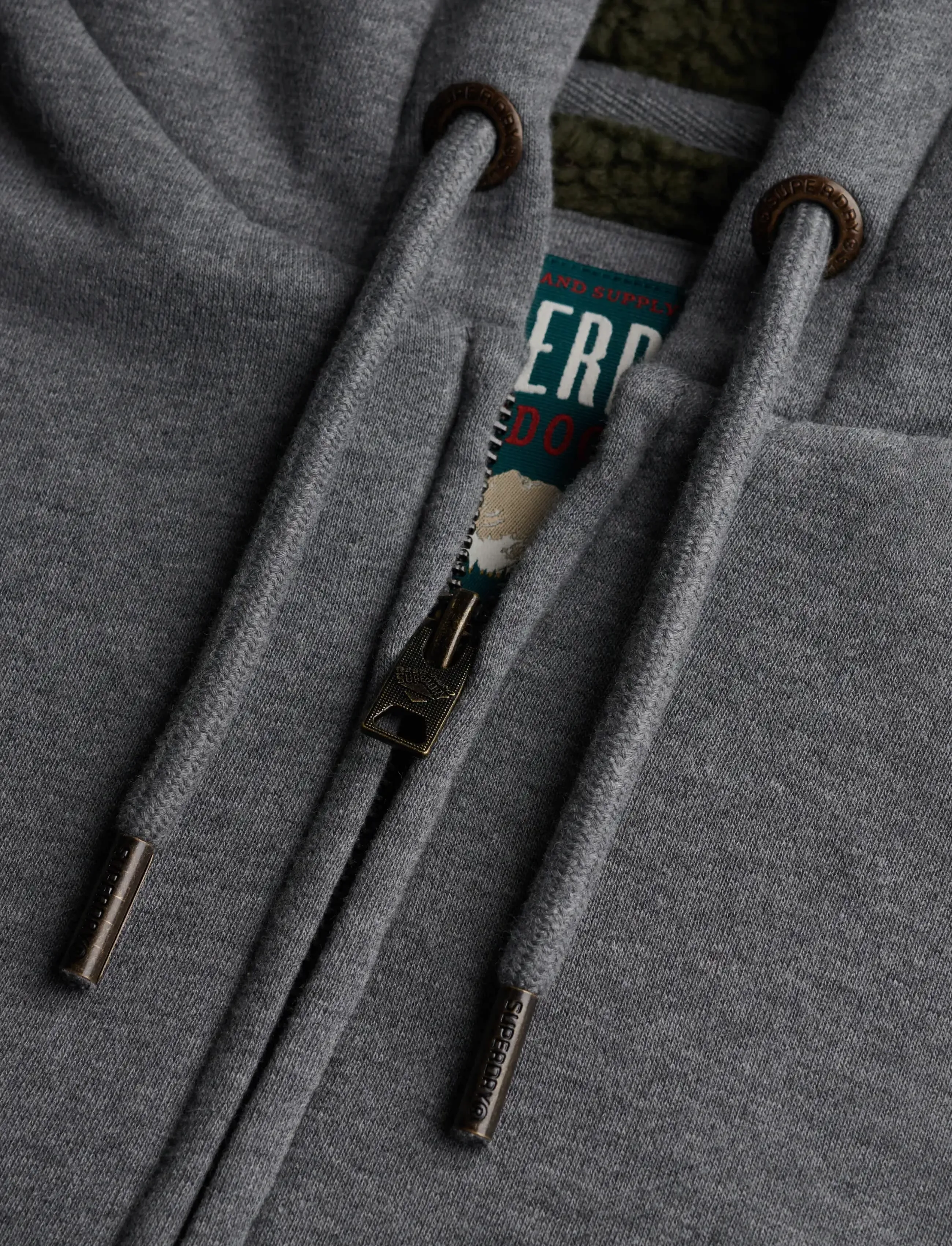 Superdry - BORG LINED ZIPHOOD - kapuutsiga pusad - antique grey marl - 5