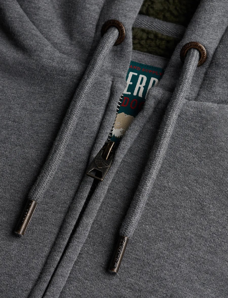 Superdry - BORG LINED ZIPHOOD - kapuutsiga pusad - antique grey marl - 5