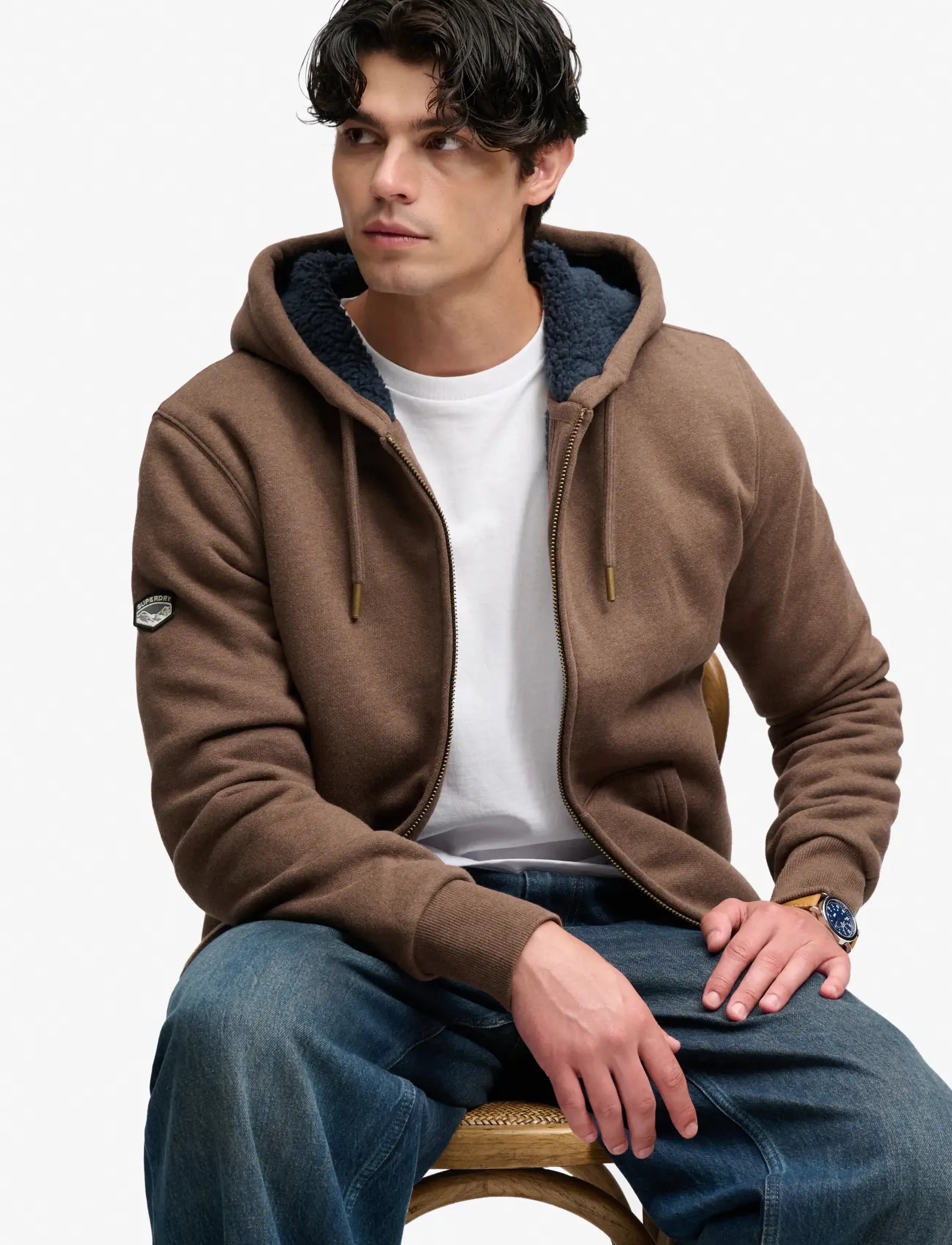 Superdry - BORG LINED ZIPHOOD - kapuutsiga pusad - mocha brown marl - 4