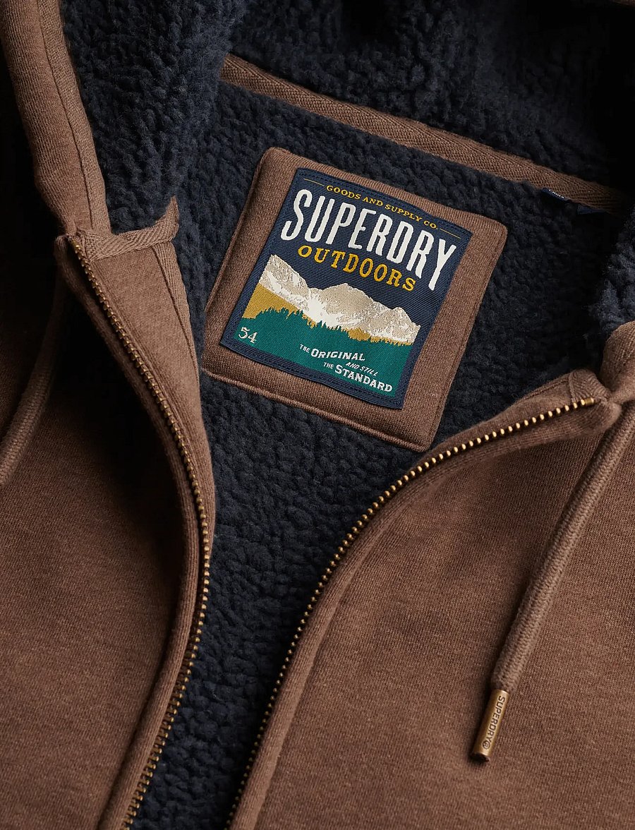 Superdry - BORG LINED ZIPHOOD - kapuutsiga pusad - mocha brown marl - 5