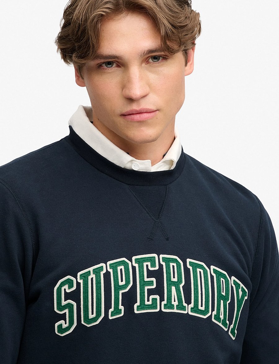 Superdry - ATHLETIC APPLIQUE RELAXED CREW - kollektioner - eclipse navy - 3