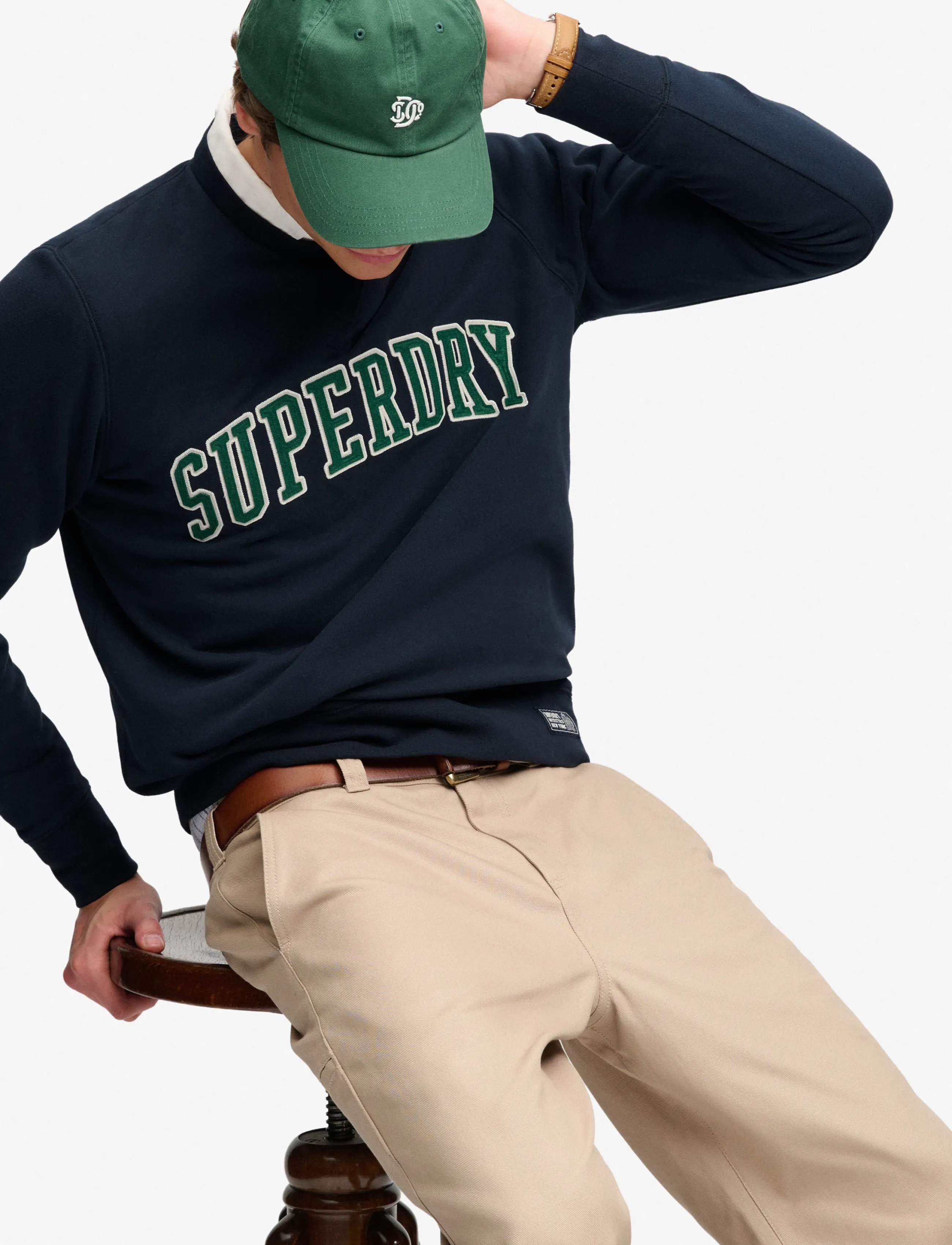 Superdry - ATHLETIC APPLIQUE RELAXED CREW - kollektioner - eclipse navy - 4