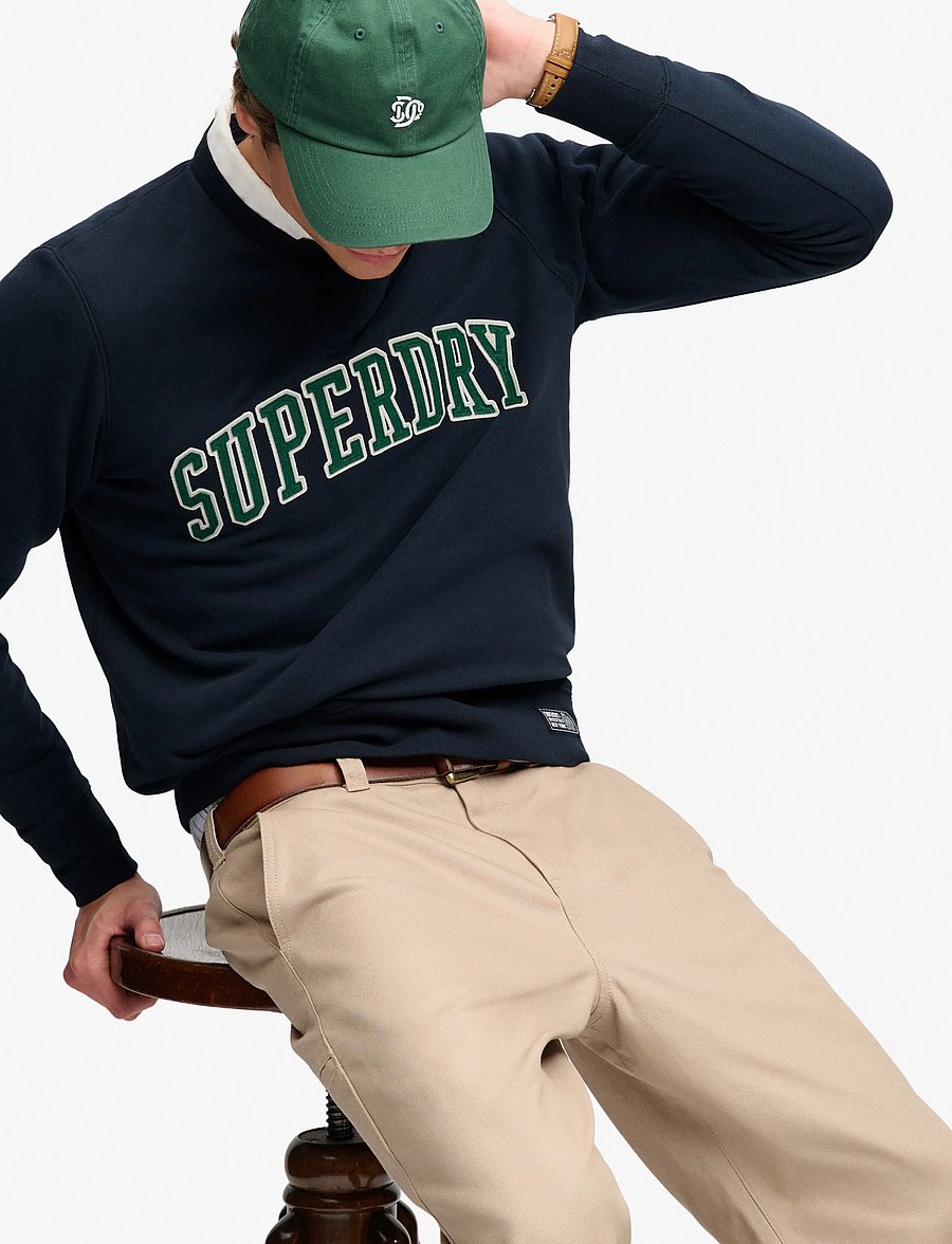 Superdry - ATHLETIC APPLIQUE RELAXED CREW - kollektioner - eclipse navy - 4
