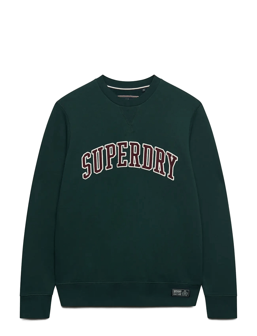 Superdry - ATHLETIC APPLIQUE RELAXED CREW - kollektioner - enamel green - 1