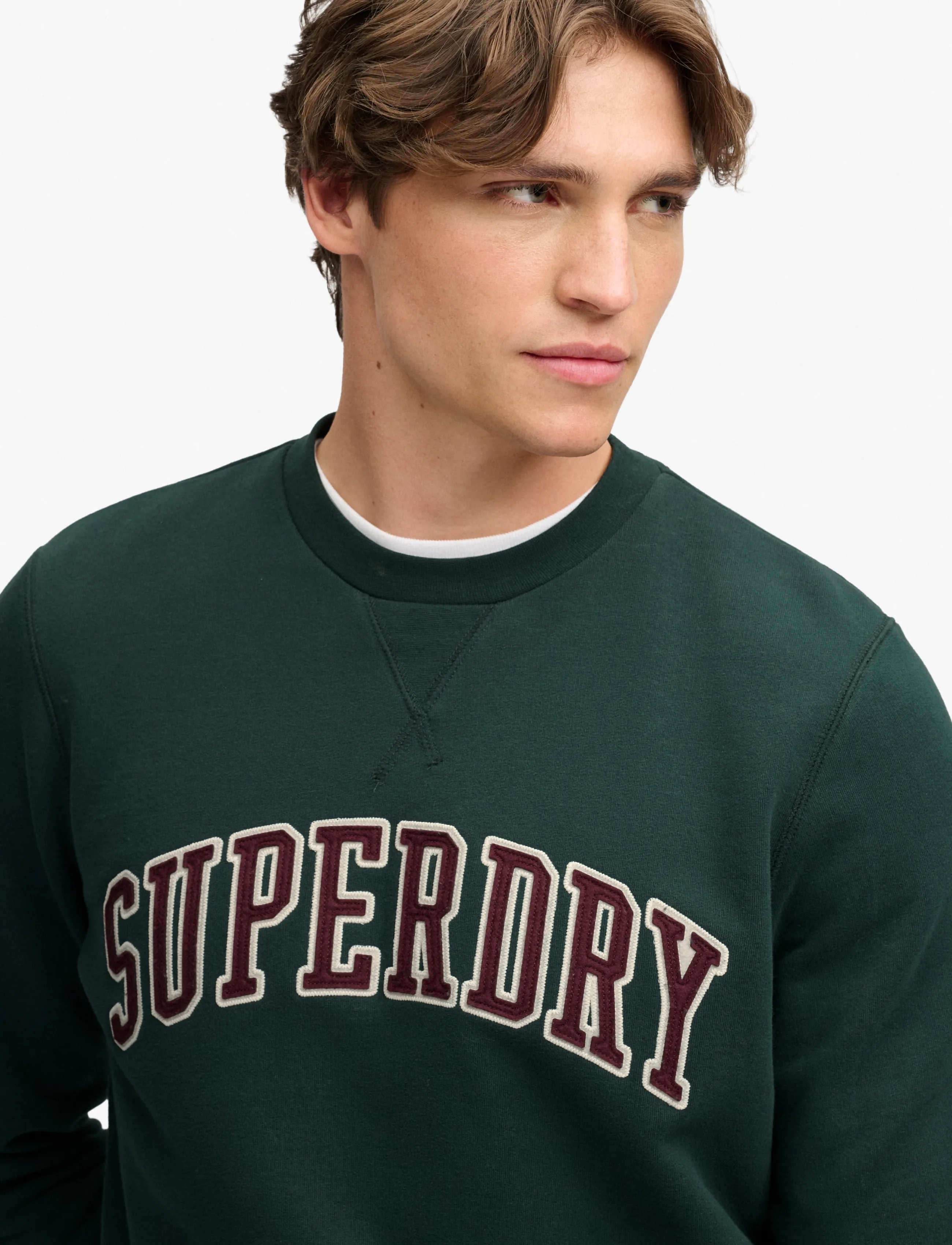 Superdry - ATHLETIC APPLIQUE RELAXED CREW - kollektioner - enamel green - 3