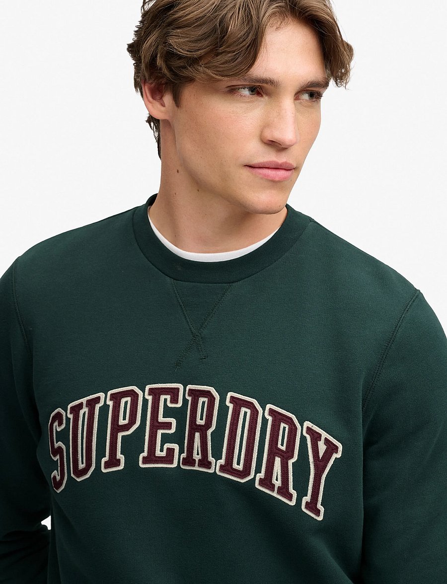 Superdry - ATHLETIC APPLIQUE RELAXED CREW - kollektioner - enamel green - 3