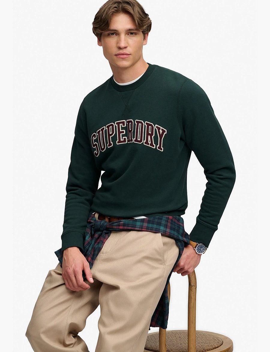 Superdry - ATHLETIC APPLIQUE RELAXED CREW - kollektioner - enamel green - 4