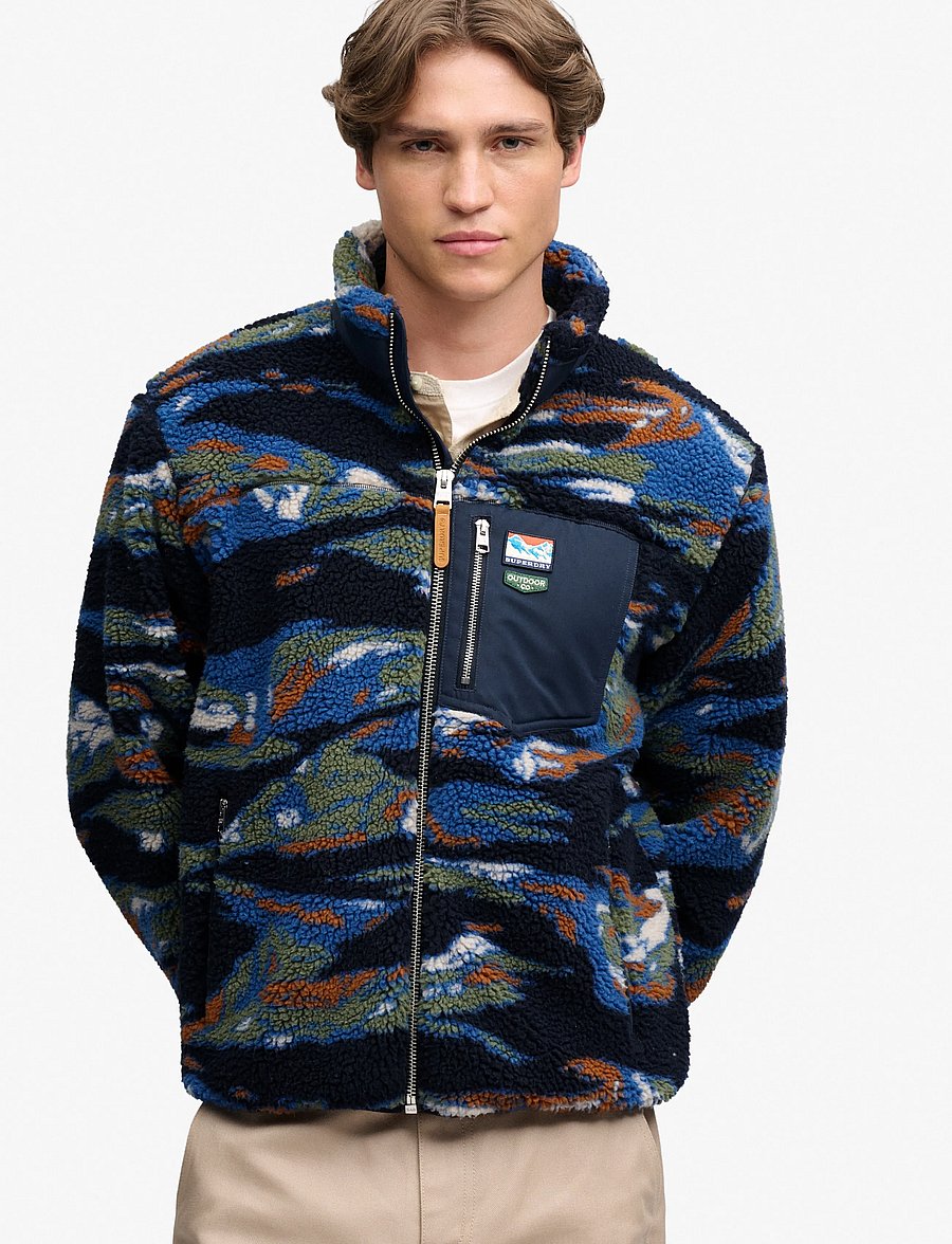 Superdry - TERRAIN FLEECE ZIP THRU - fall jackets - navy terrain - 4