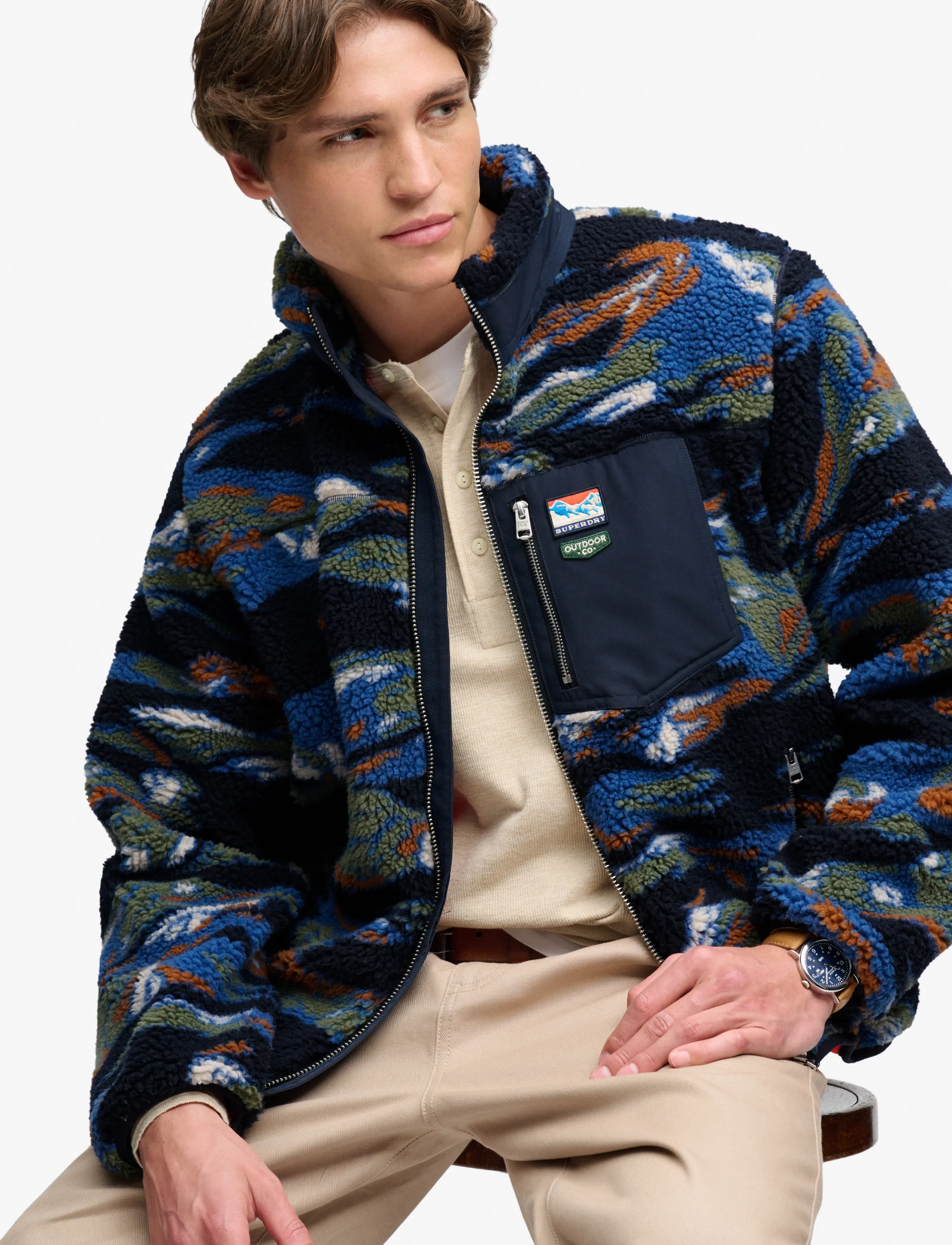 Superdry - TERRAIN FLEECE ZIP THRU - fall jackets - navy terrain - 5