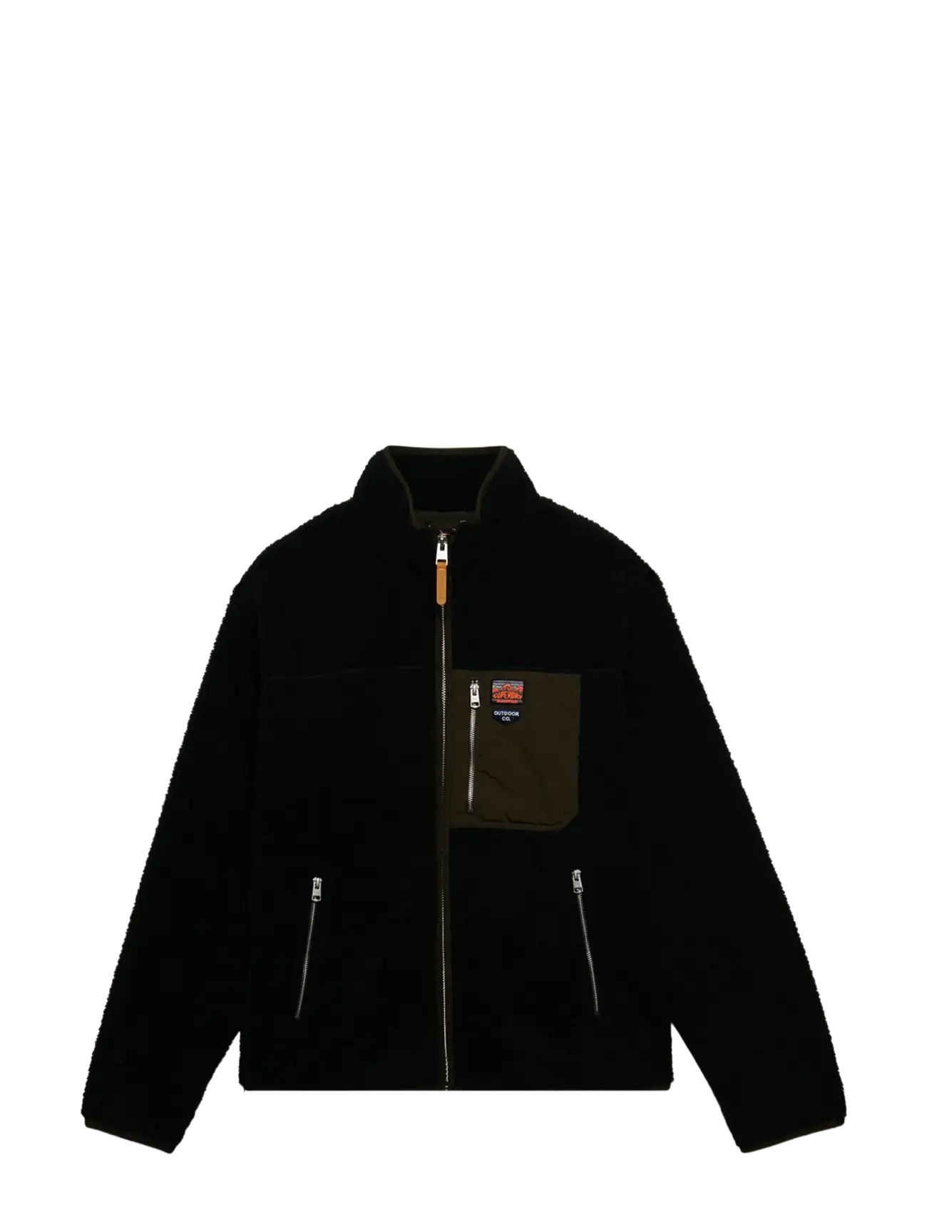 Superdry - VINTAGE RETRO FULL ZIP FLEECE - fall jackets - black/olive - 2