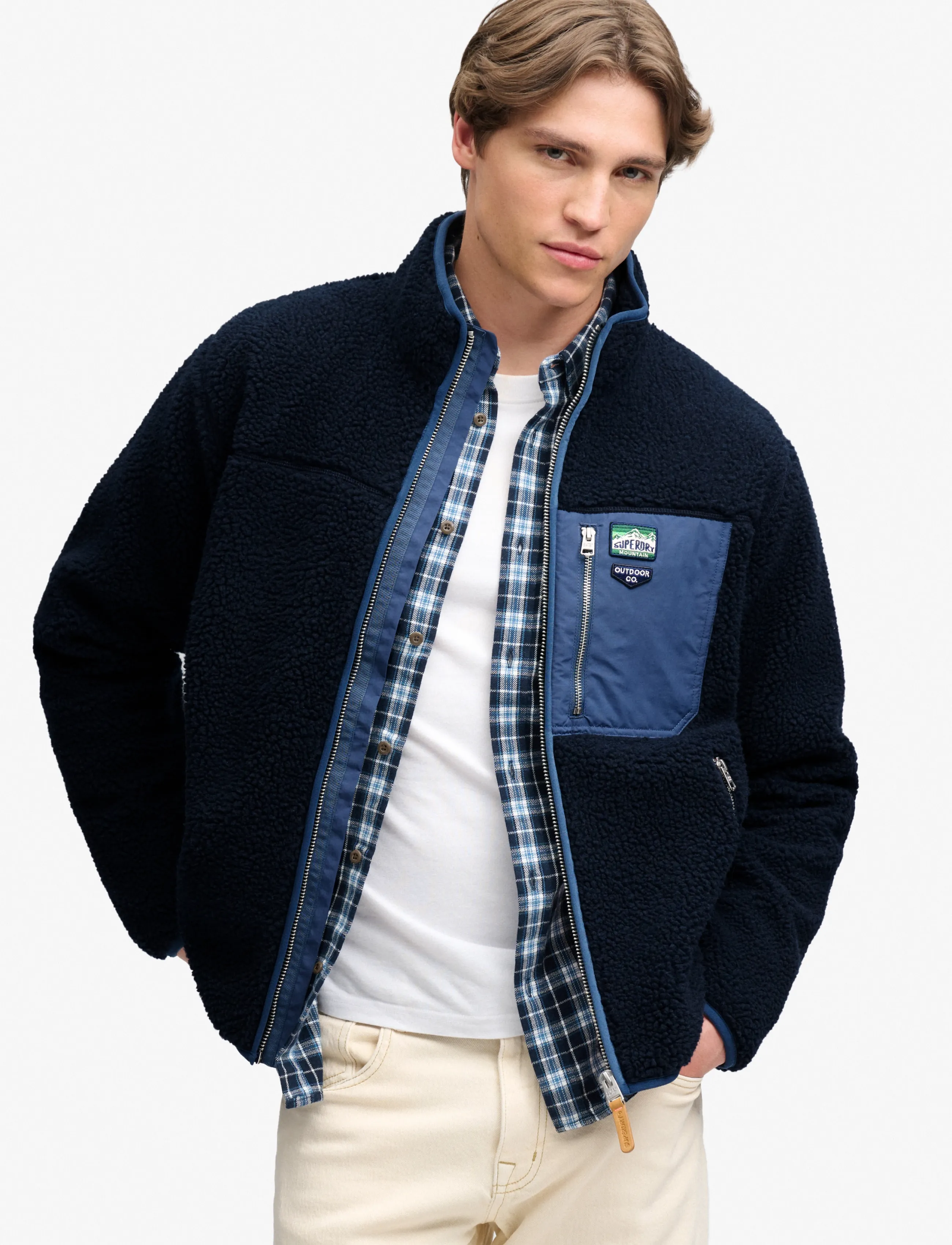 Superdry VINTAGE RETRO FULL ZIP FLEECE - Jackets - ECLIPSE NAVY/NAVY / navy