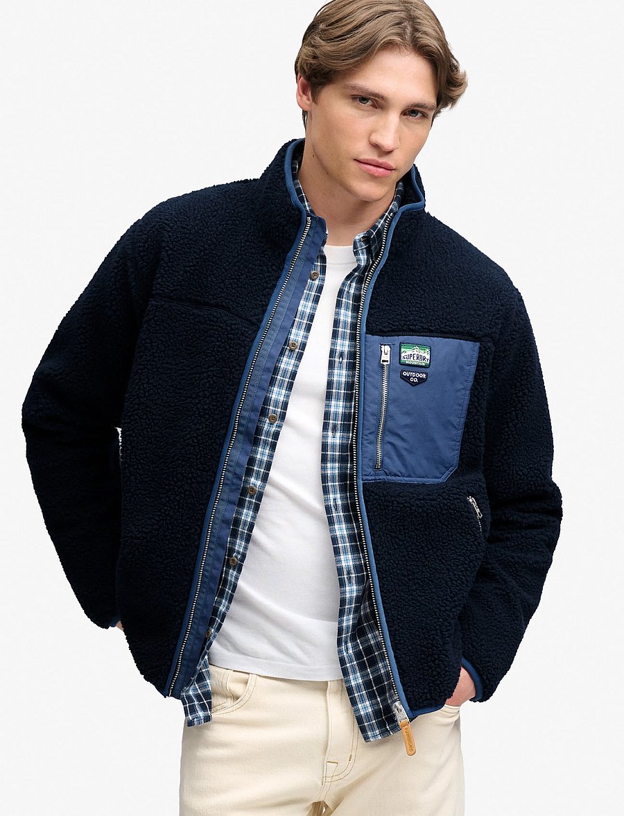Superdry - VINTAGE RETRO FULL ZIP FLEECE - fall jackets - eclipse navy/navy - 0