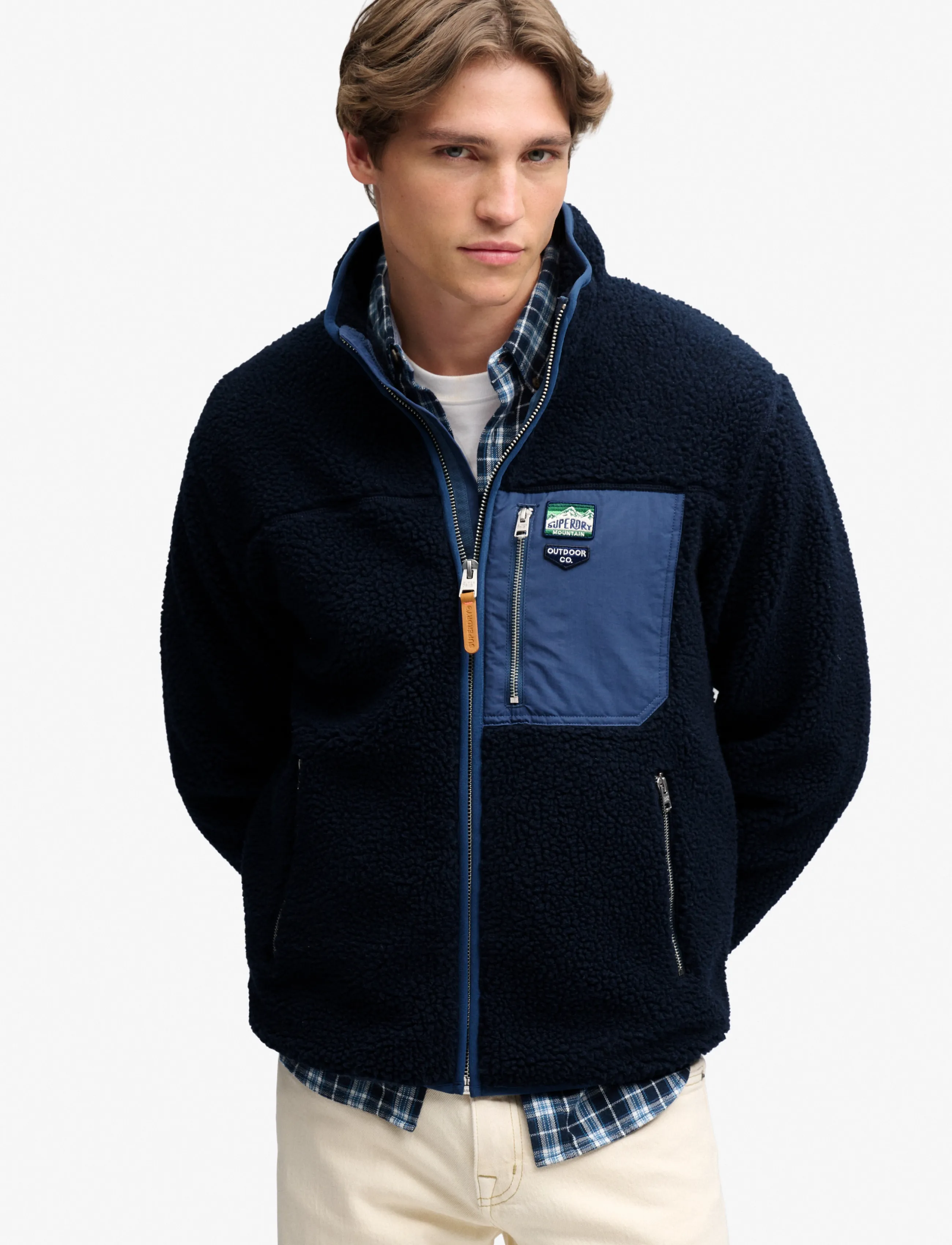 Superdry - VINTAGE RETRO FULL ZIP FLEECE - fall jackets - eclipse navy/navy - 4
