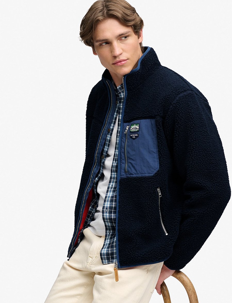 Superdry - VINTAGE RETRO FULL ZIP FLEECE - fall jackets - eclipse navy/navy - 5