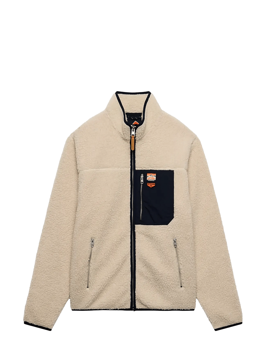 Superdry - VINTAGE RETRO FULL ZIP FLEECE - fall jackets - oatmeal/olive - 2