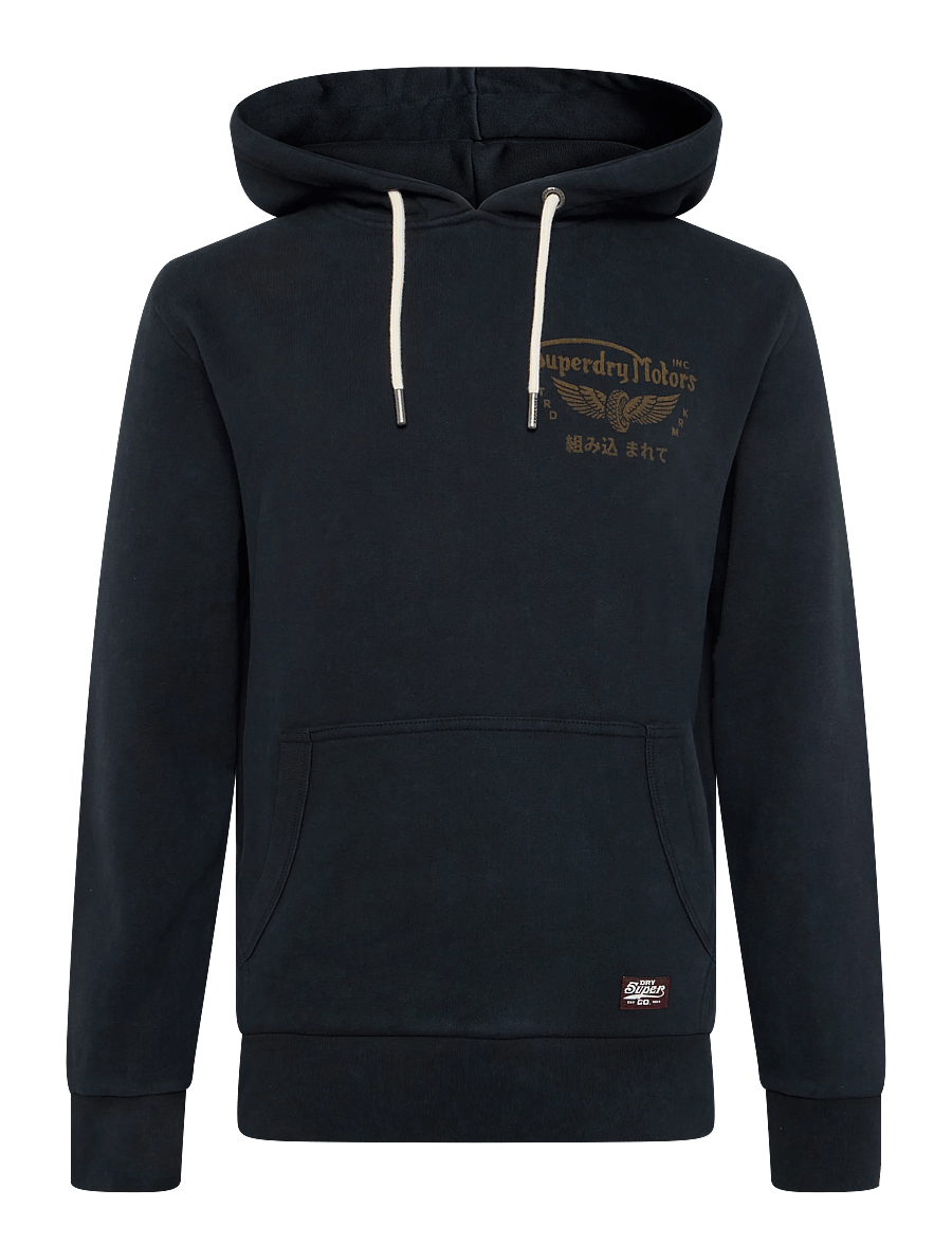 Superdry - VINTAGE BIKER HOOD - hoodies - jet black - 1