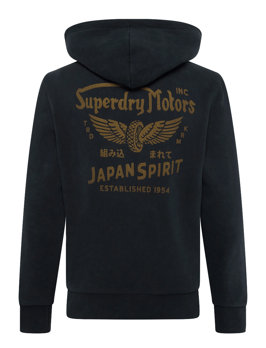 Superdry - VINTAGE BIKER HOOD - hoodies - jet black - 2