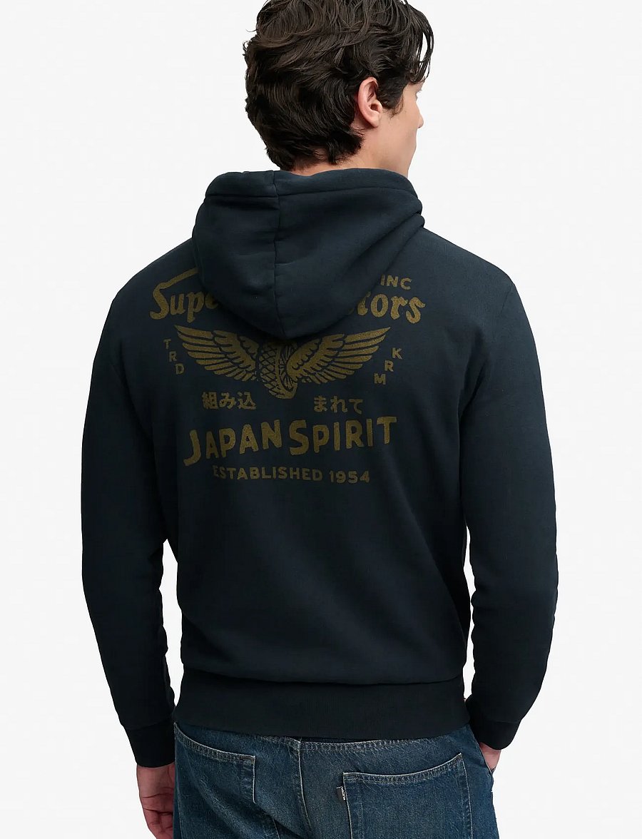Superdry - VINTAGE BIKER HOOD - jet black - 2