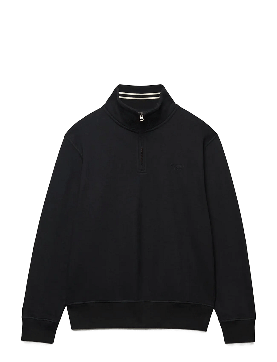 Superdry - ESSENTIAL SERIF LOGO HALF ZIP - half zip jumpers - black - 1