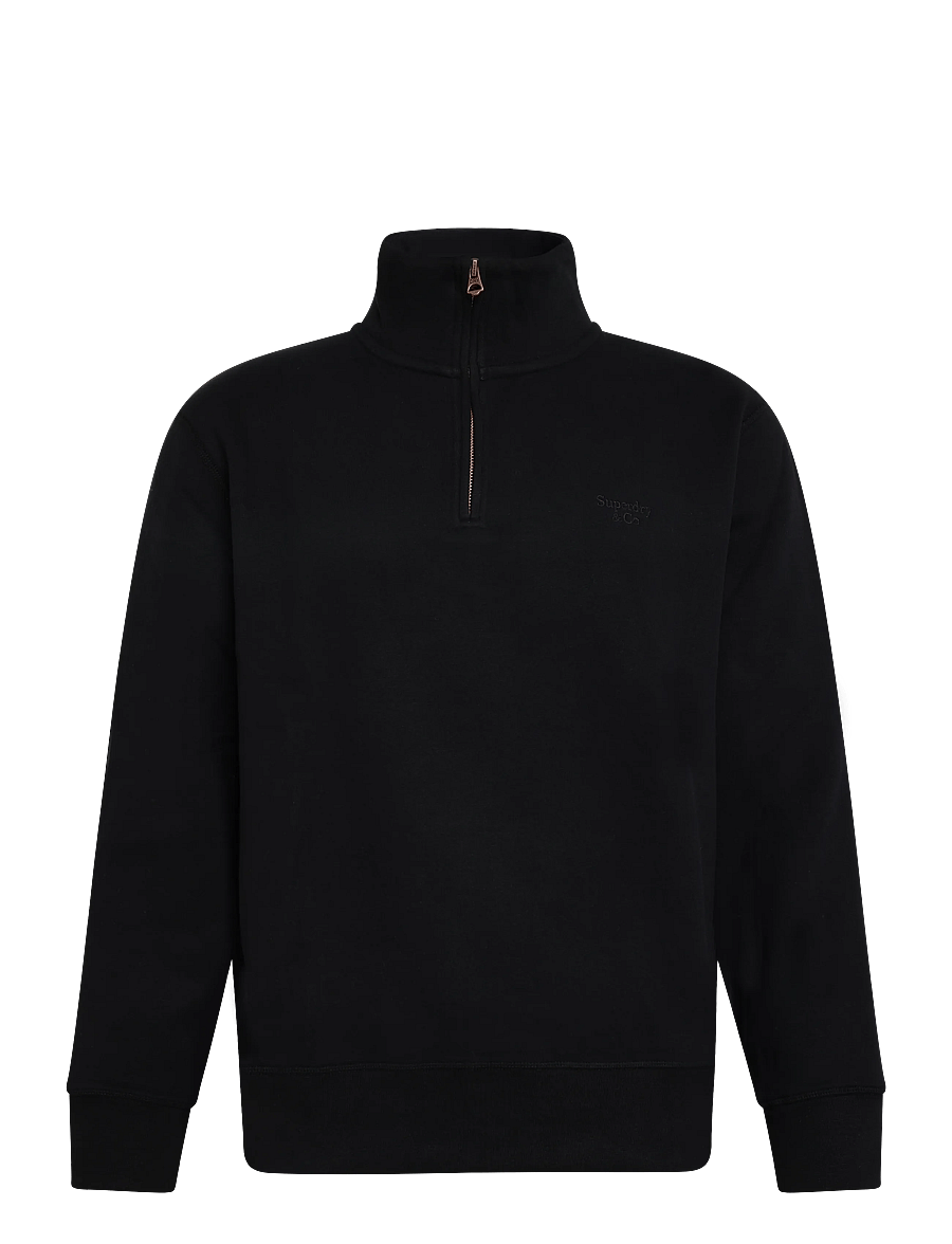 Superdry - ESSENTIAL SERIF LOGO HALF ZIP - swetry zapinane do połowy - black - 1