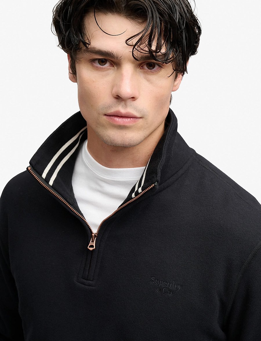 Superdry - ESSENTIAL SERIF LOGO HALF ZIP - half zip jumpers - black - 3
