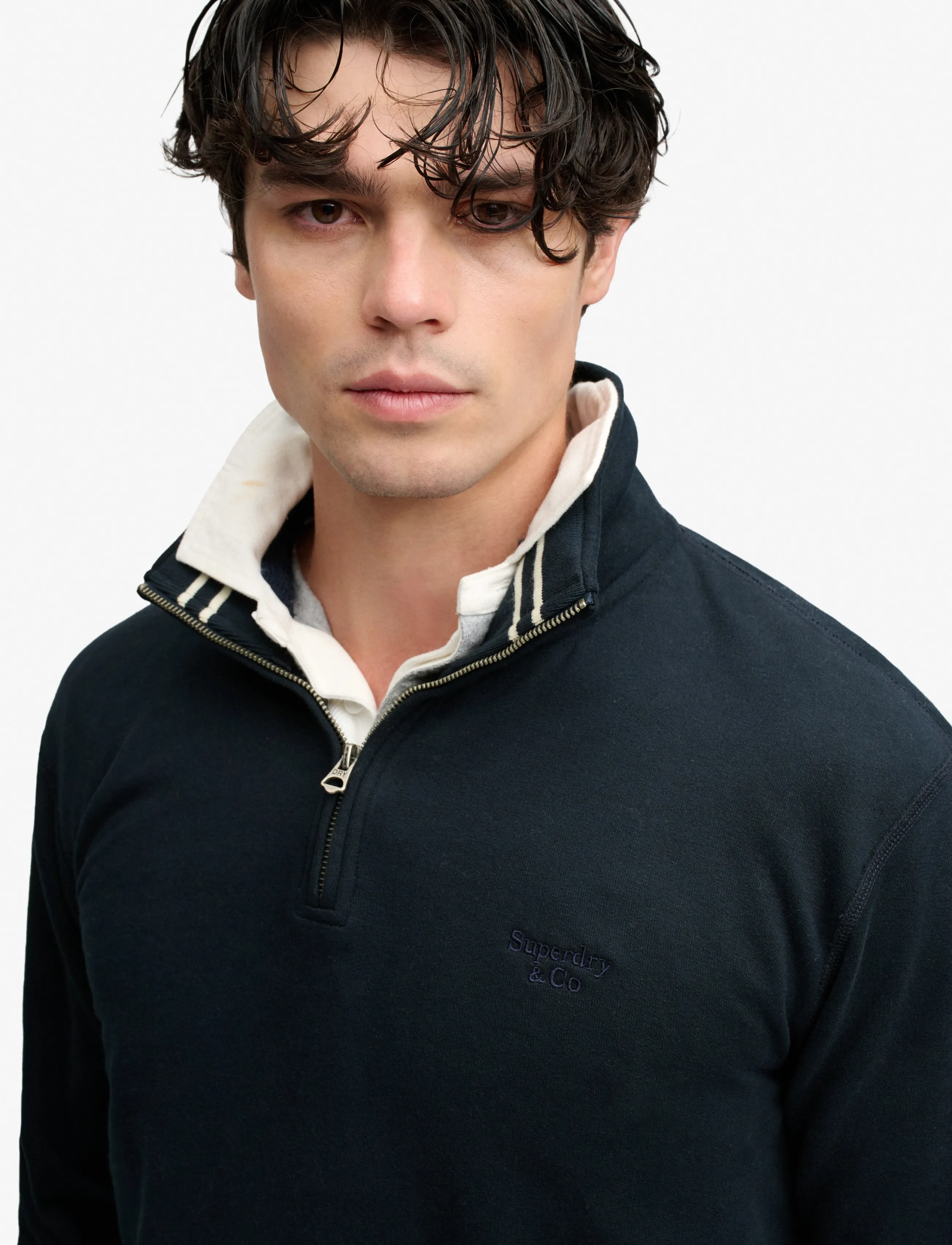 Superdry - ESSENTIAL SERIF LOGO HALF ZIP - half zip-tröjor - dark navy - 2