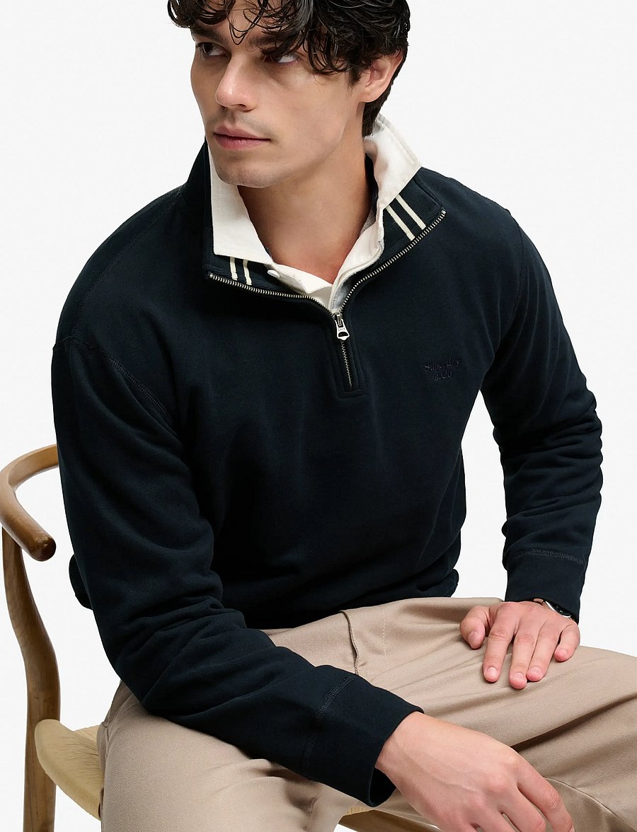 Superdry - ESSENTIAL SERIF LOGO HALF ZIP - half zip-tröjor - dark navy - 3