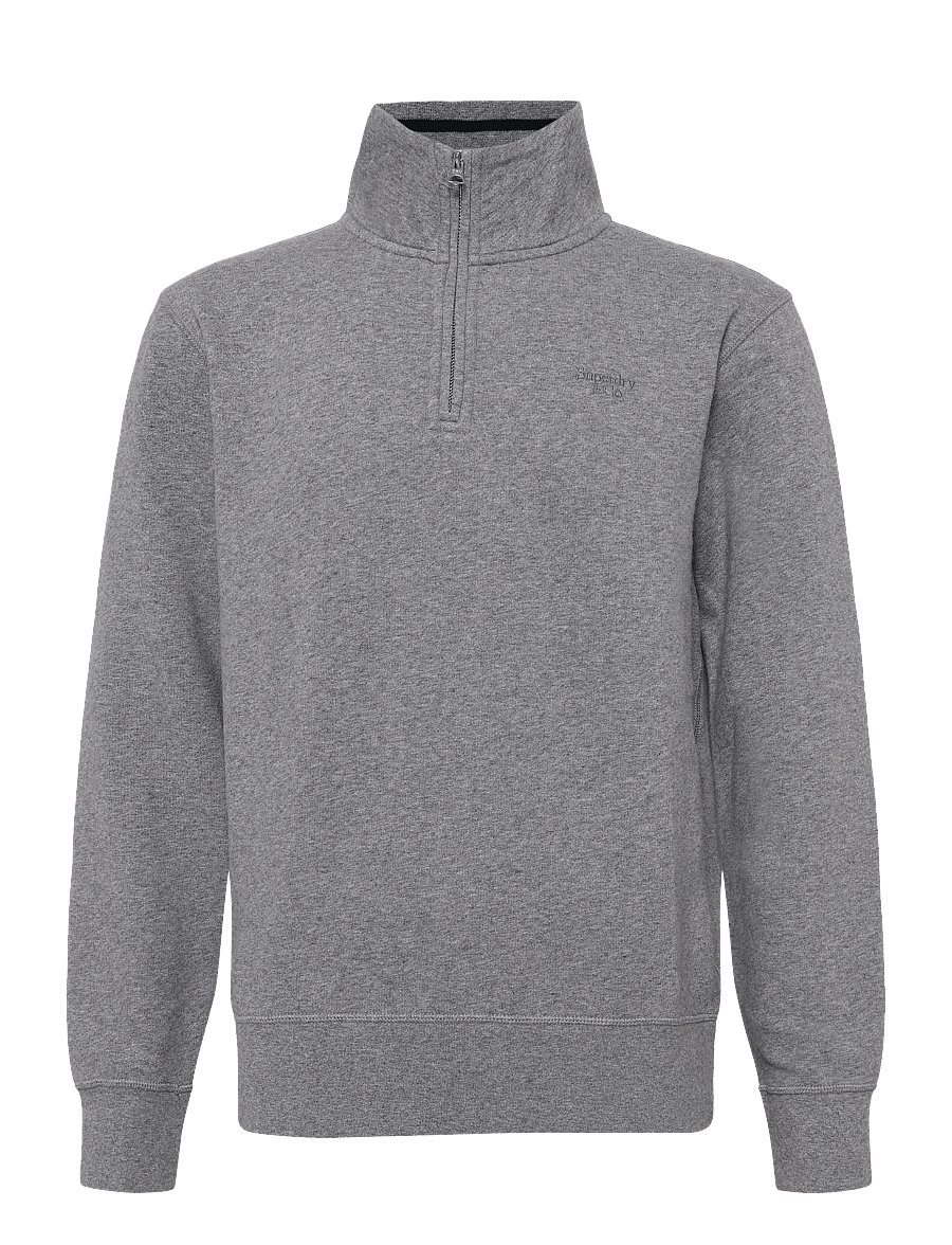 Superdry - ESSENTIAL SERIF LOGO HALF ZIP - pullover mit halbem reißverschluss - dark vintage grey marl - 1