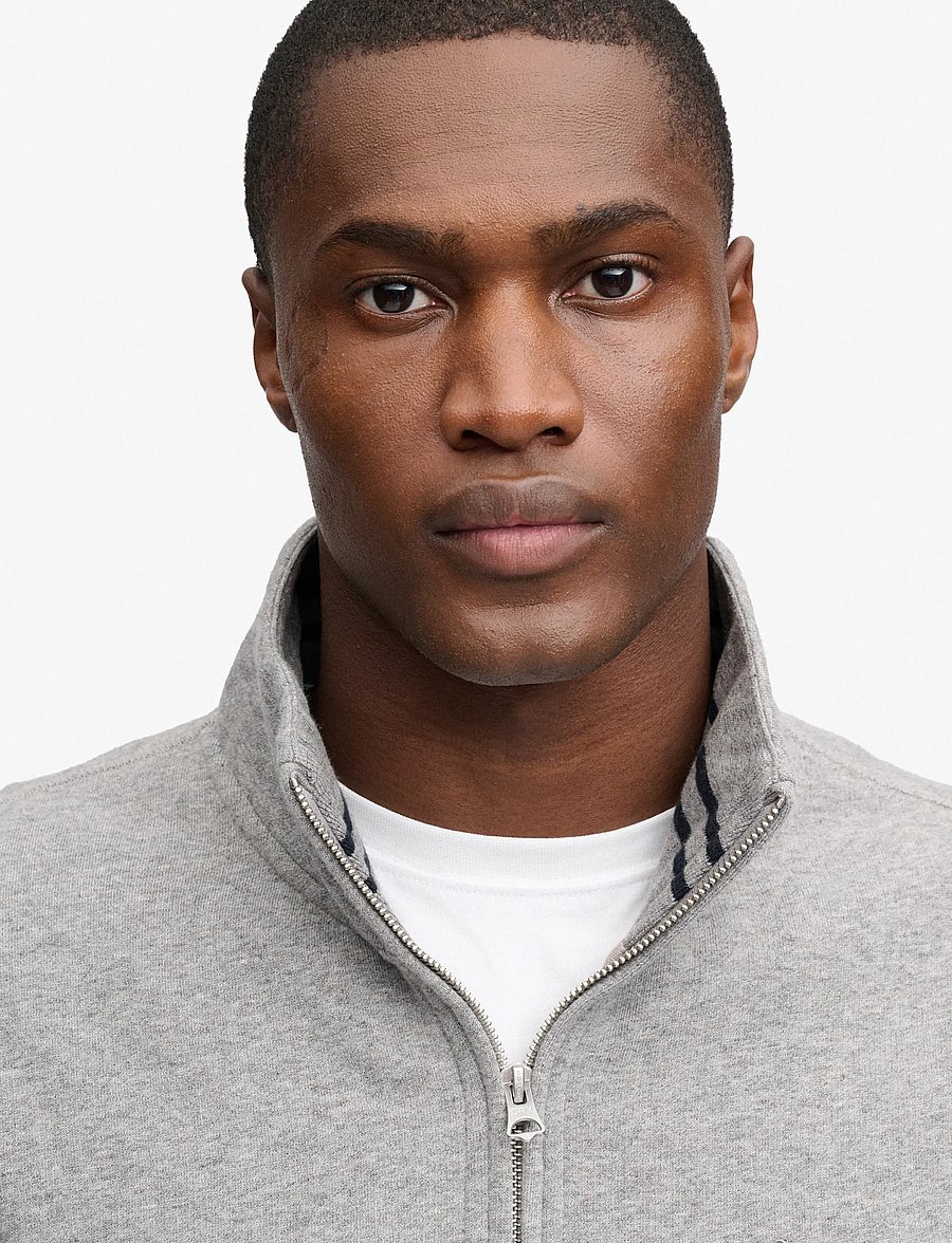 Superdry - ESSENTIAL SERIF LOGO HALF ZIP - half zip jumpers - dark vintage grey marl - 3