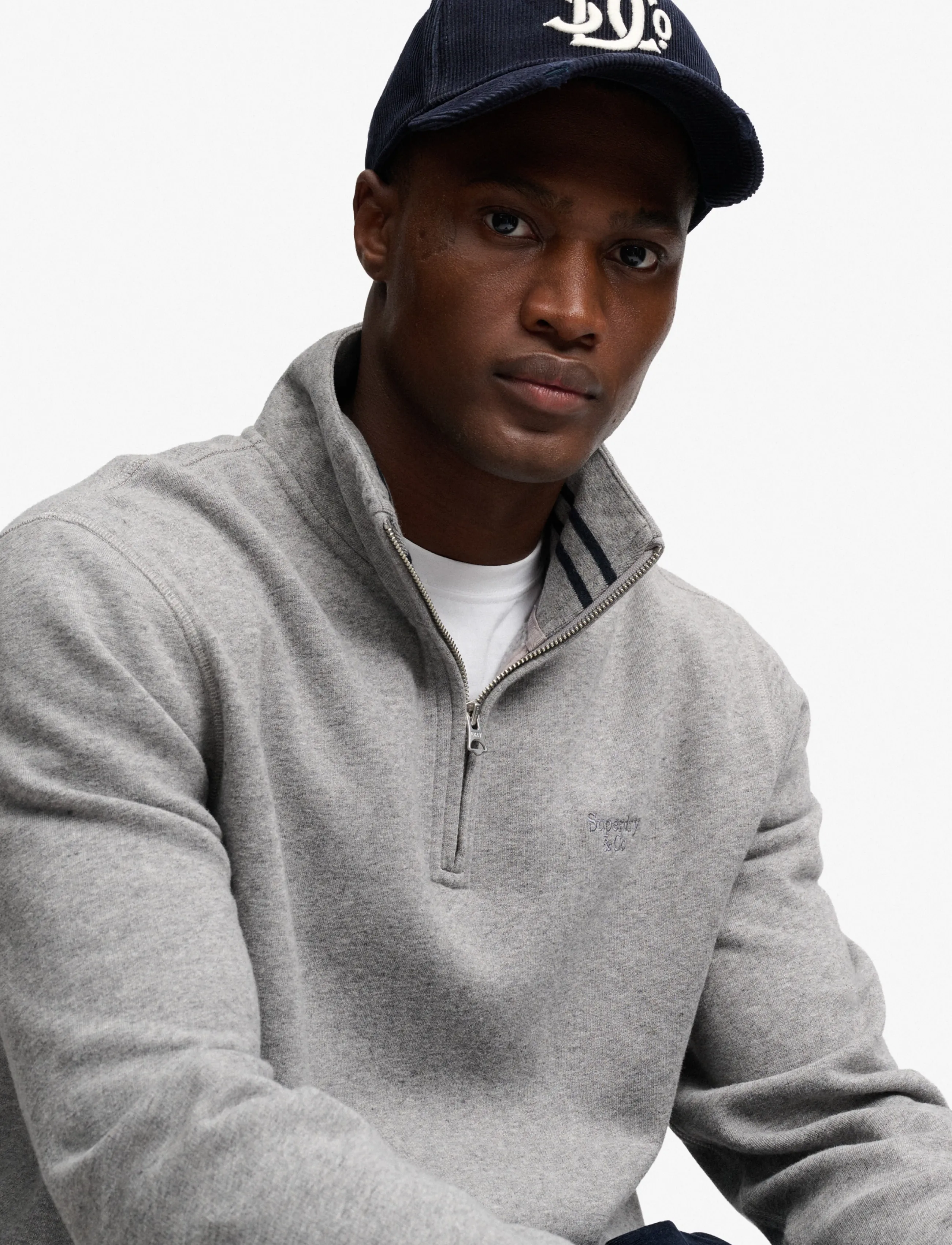 Superdry - ESSENTIAL SERIF LOGO HALF ZIP - half zip jumpers - dark vintage grey marl - 4