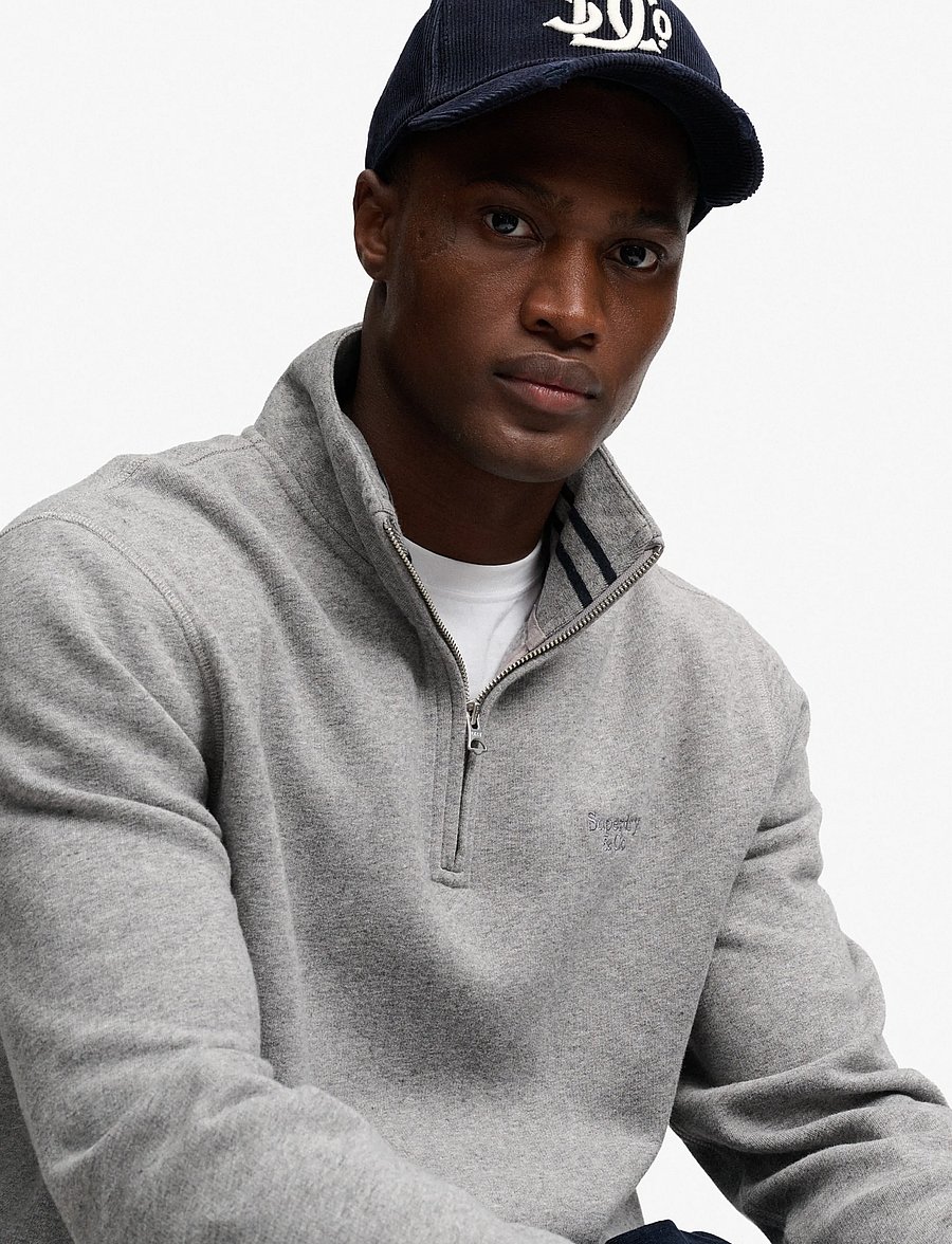 Superdry - ESSENTIAL SERIF LOGO HALF ZIP - half zip jumpers - dark vintage grey marl - 4