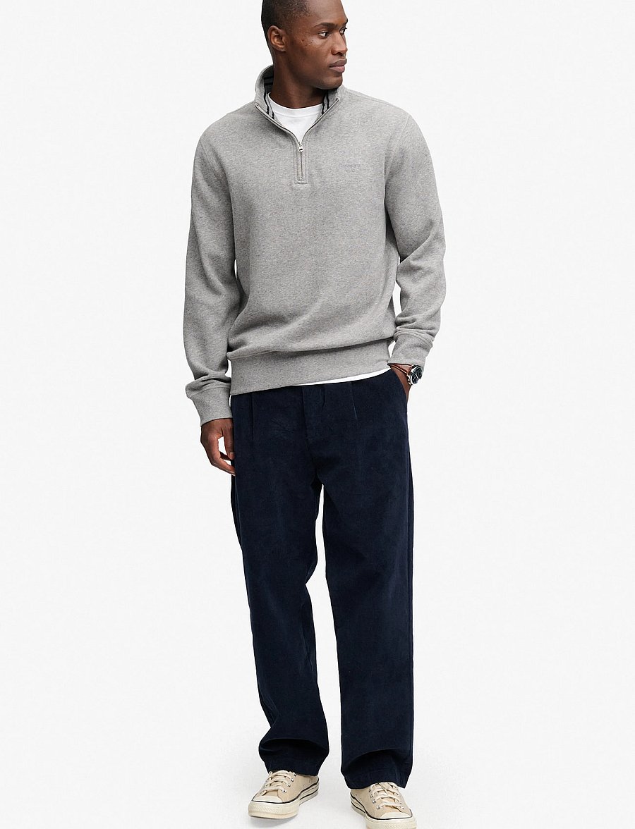 Superdry - ESSENTIAL SERIF LOGO HALF ZIP - half zip jumpers - dark vintage grey marl - 5
