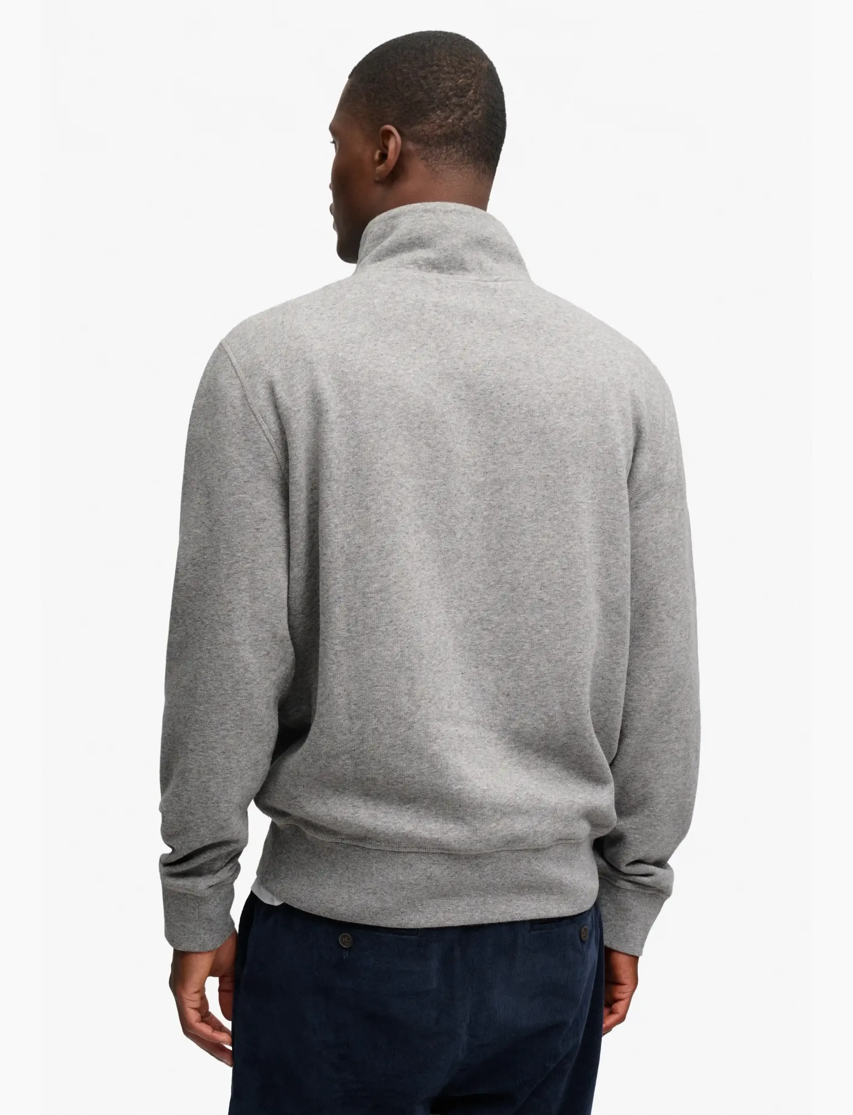 Superdry Essential Serif Logo Half grå halvdragkedjetröja herr – bild 7