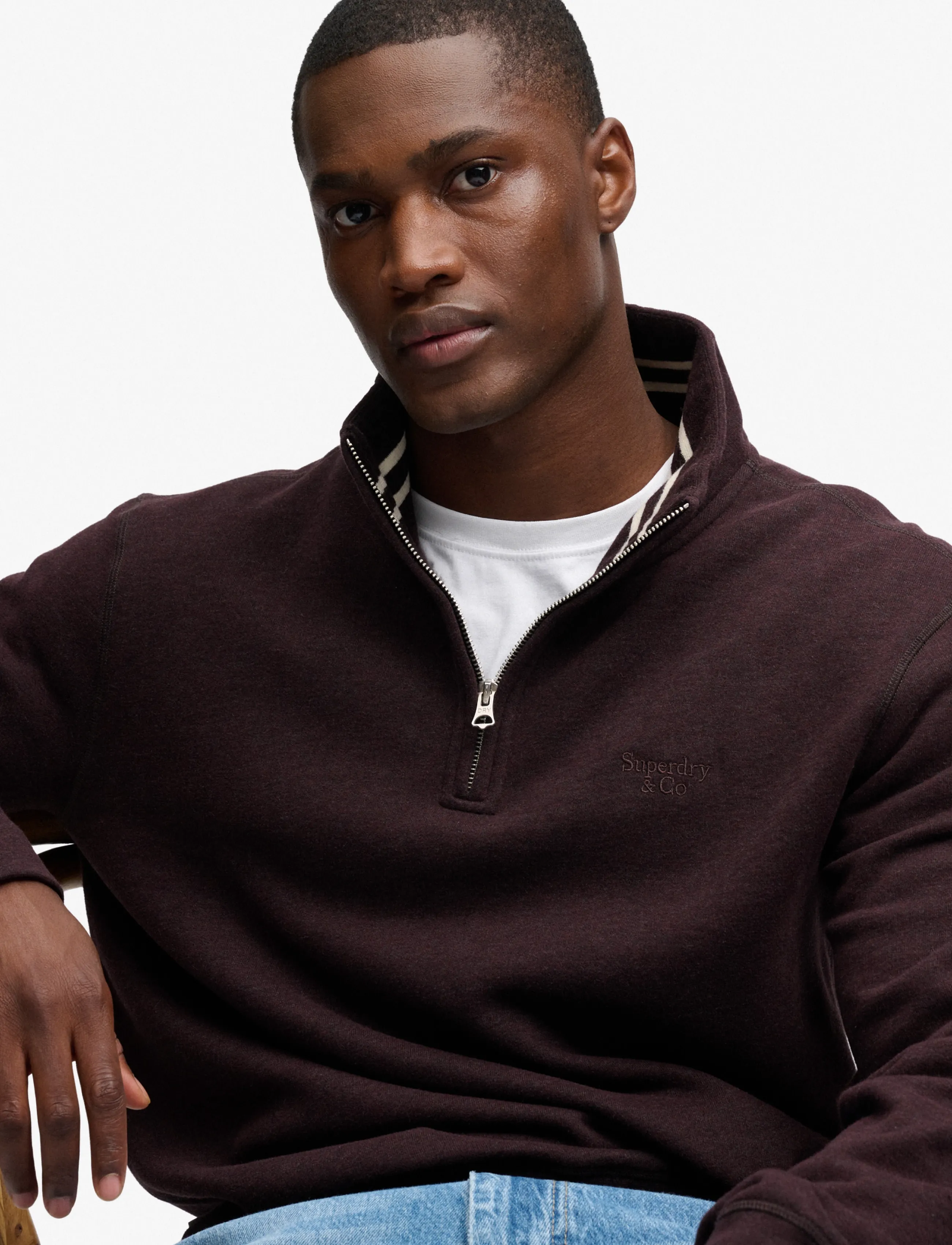Superdry Essential Serif Logo Half Zip herr – bild 4
