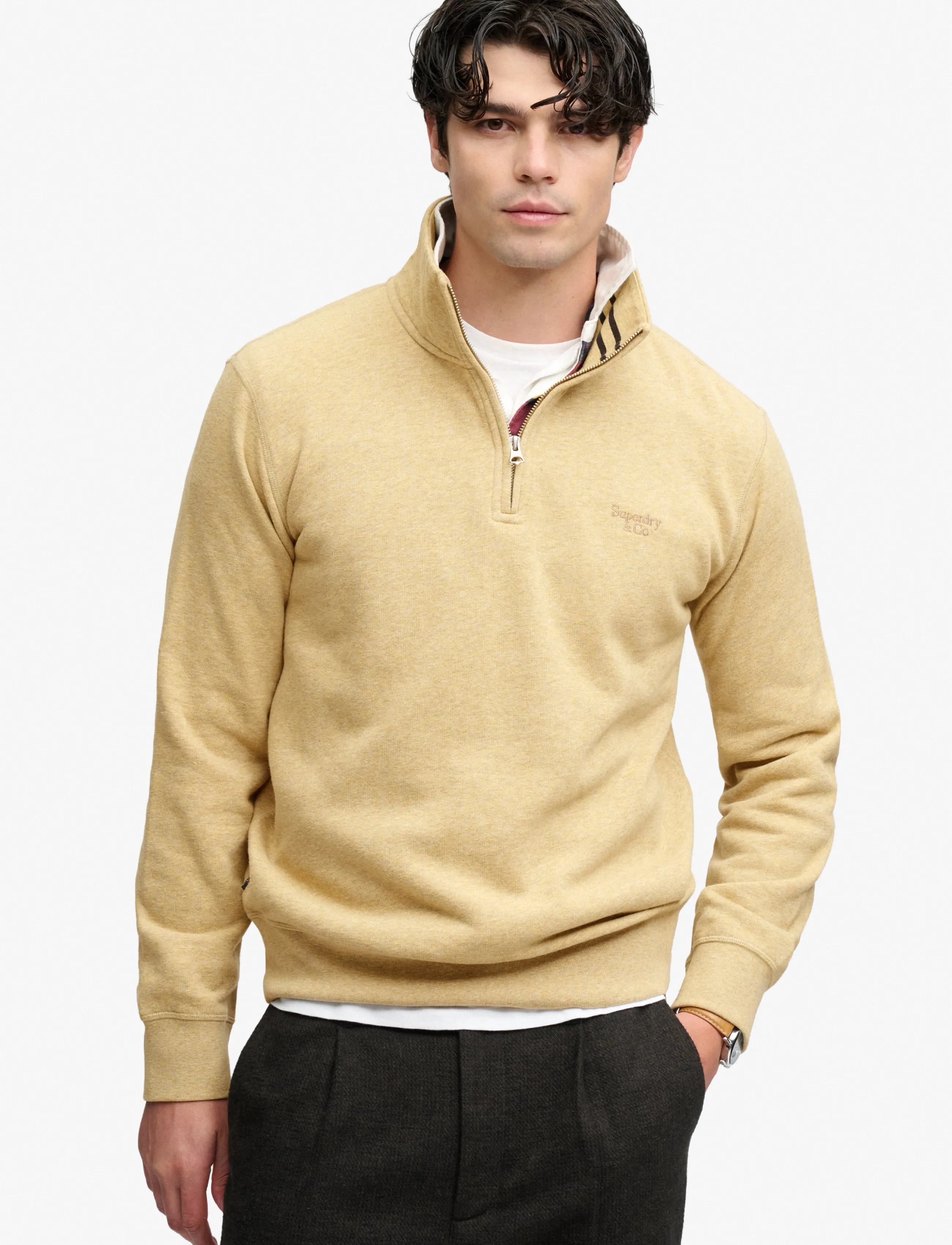 Superdry Halvdragkedjetröja Essential Serif Logo Half herr – bild 2